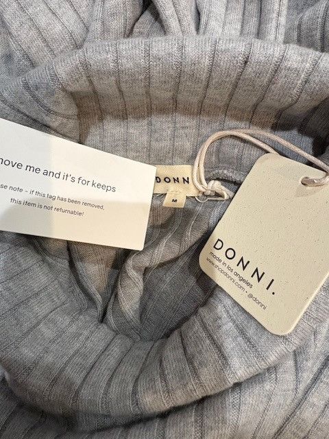 DONNI. DONNI Rib Turtleneck Sweater Midi Dress in Light Grey Size M / US 6-8 / IT 42-44 - 6 Thumbnail