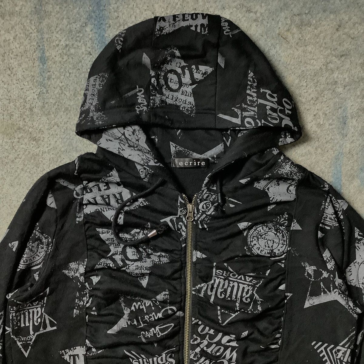 Hysteric Glamour × If Six Was Nine × Le Grande Bleu (L.G.B.) Ecrire Y2K Zipper Full Print Hoodie ifsixwasnine lgb style Size US L / EU 52-54 / 3 - 2 Thumbnail
