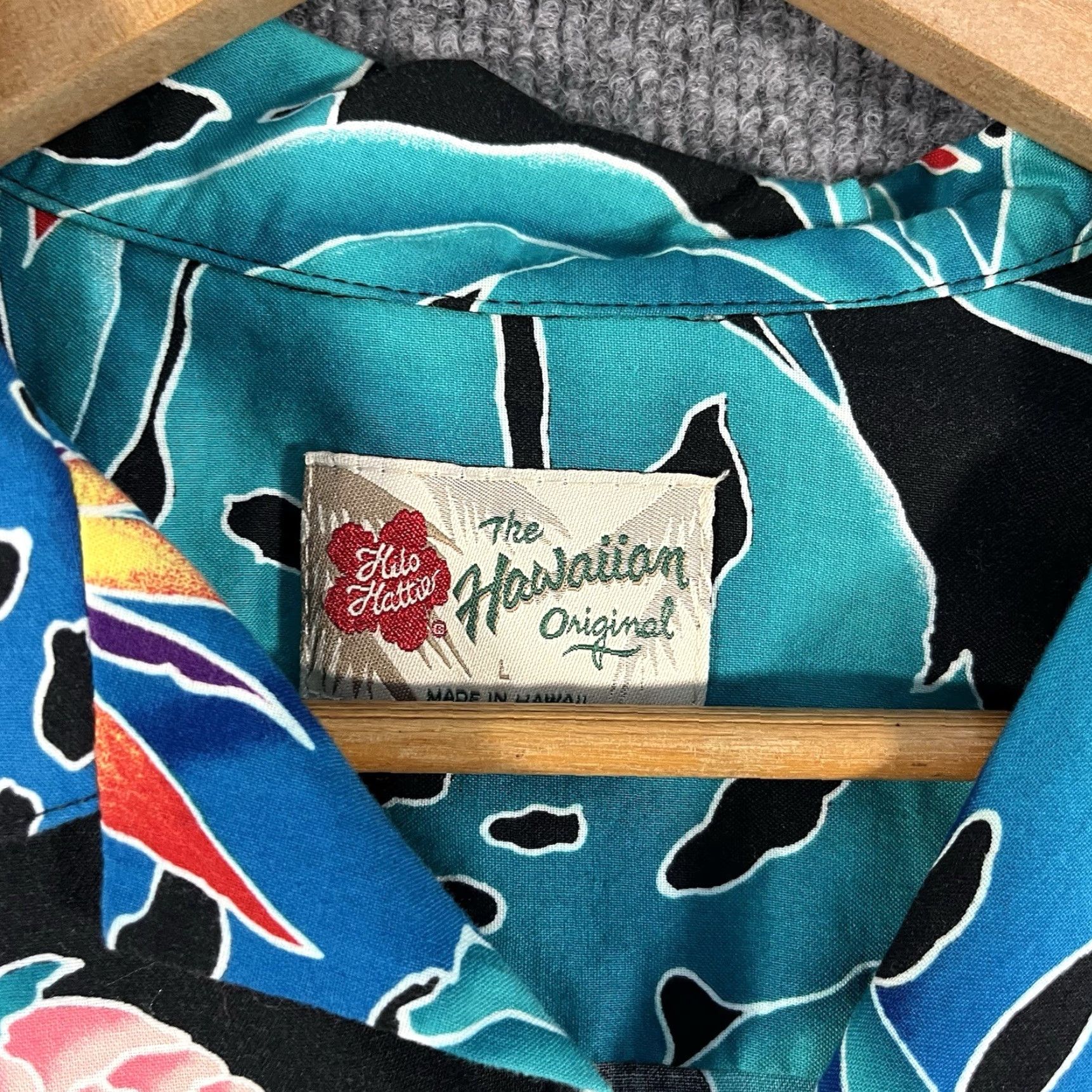 Hilo Hattie VINTAGE Hilo Hattie Shirt Large L Blue Green Hawaiian Floral Button-Up Short Sleeve Collared 90s Mens Tropical Casual Size US L / EU 52-54 / 3 - 4 Thumbnail