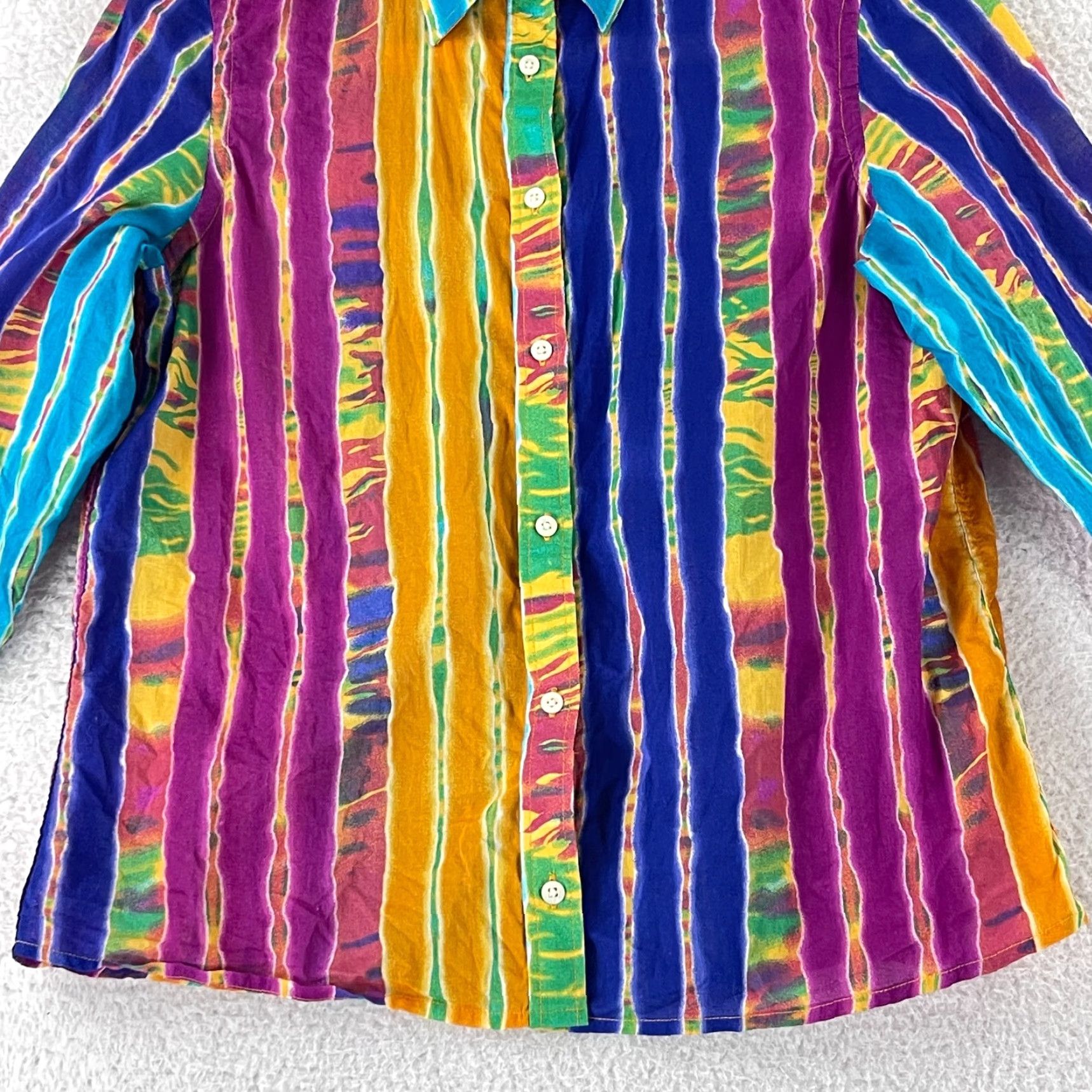 Ralph Lauren Lauren Ralph Lauren Button-Up Shirt Women Small Purple Stripe Long Sleeve Cotton Size S / US 4 / IT 40 - 5 Thumbnail