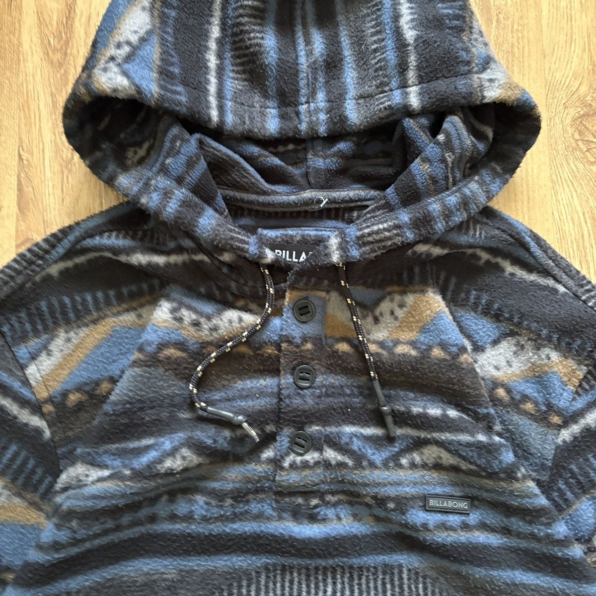 Billabong Y2K Billabong Aztec Design fleece Hoodie with button up s Size US L / EU 52-54 / 3 - 2 Thumbnail
