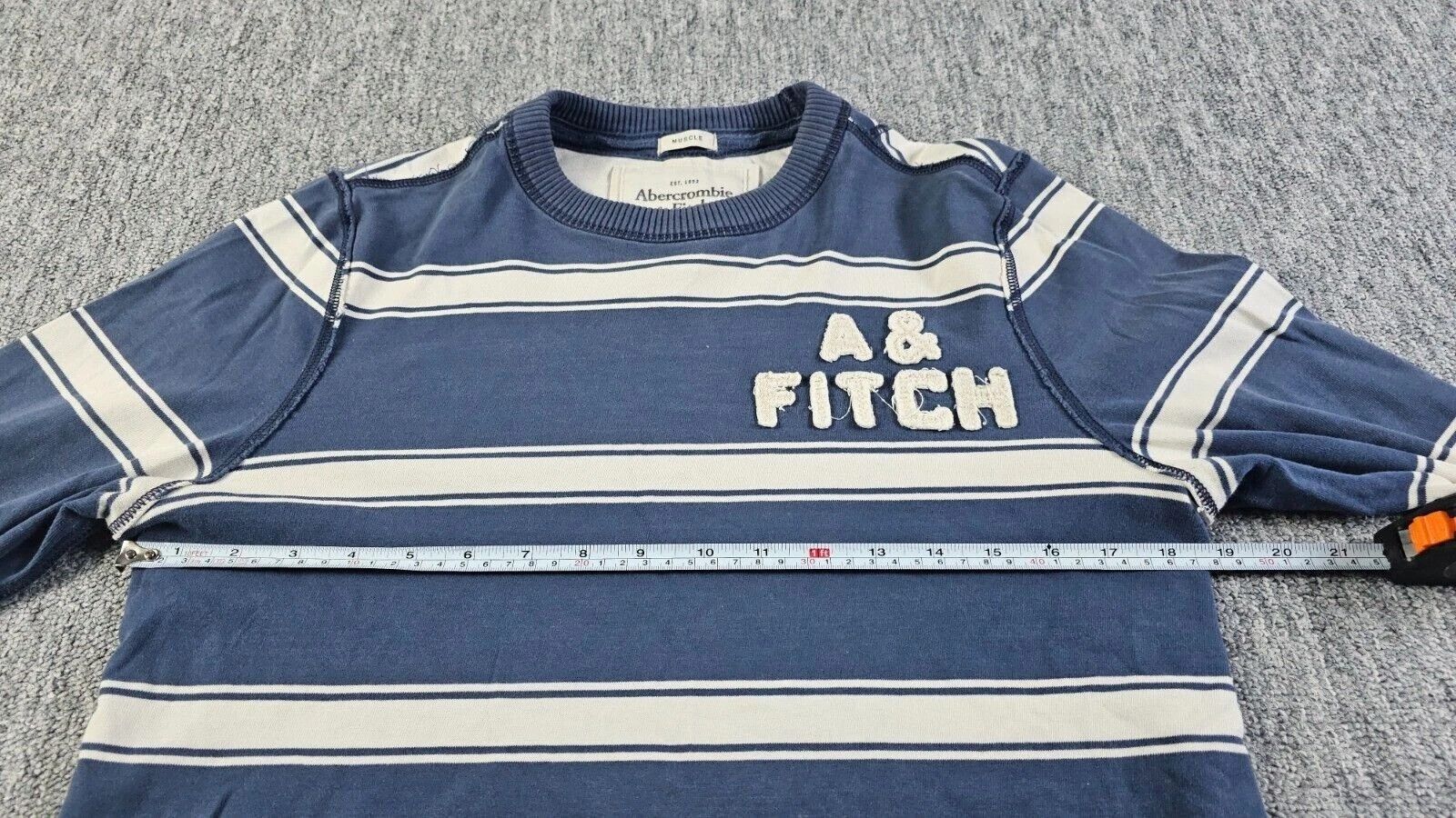 Abercrombie & Fitch Abercrombie Fitch Y2K Muscle Fit Stripe Crew Sweatshirt XL Size US XL / EU 56 / 4 - 10 Thumbnail