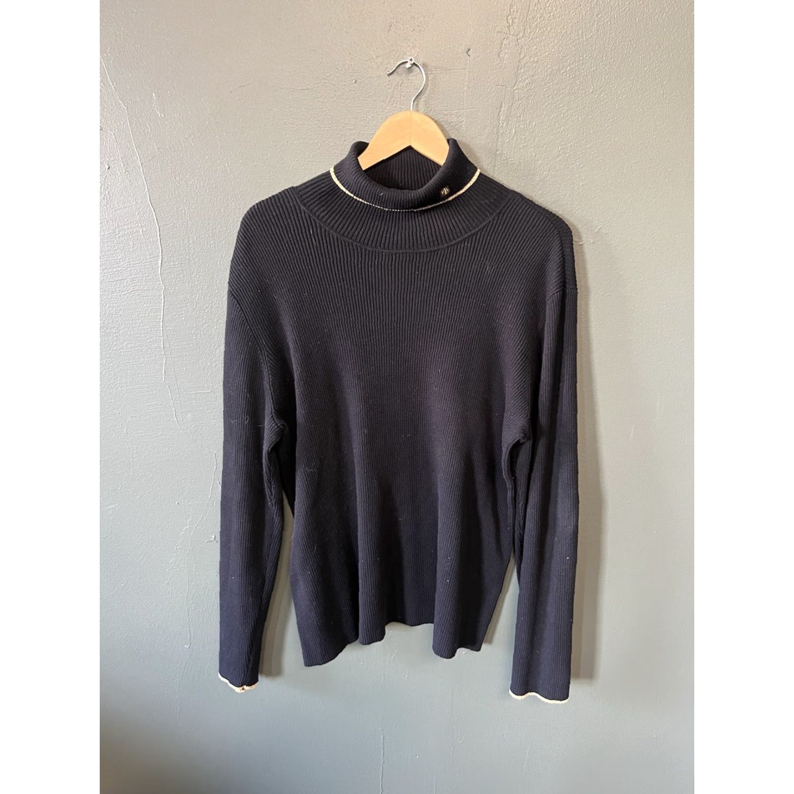 Ralph Lauren Lauren Ralph Lauren Womens Pullover Sweatshirt Black 3X Cotton Ribbed Size 3X Plus Sweatshirt Womens Black 3X Lauren Ralph Lauren Size XXL / US 16-18 / IT 52-54 - 2 Thumbnail