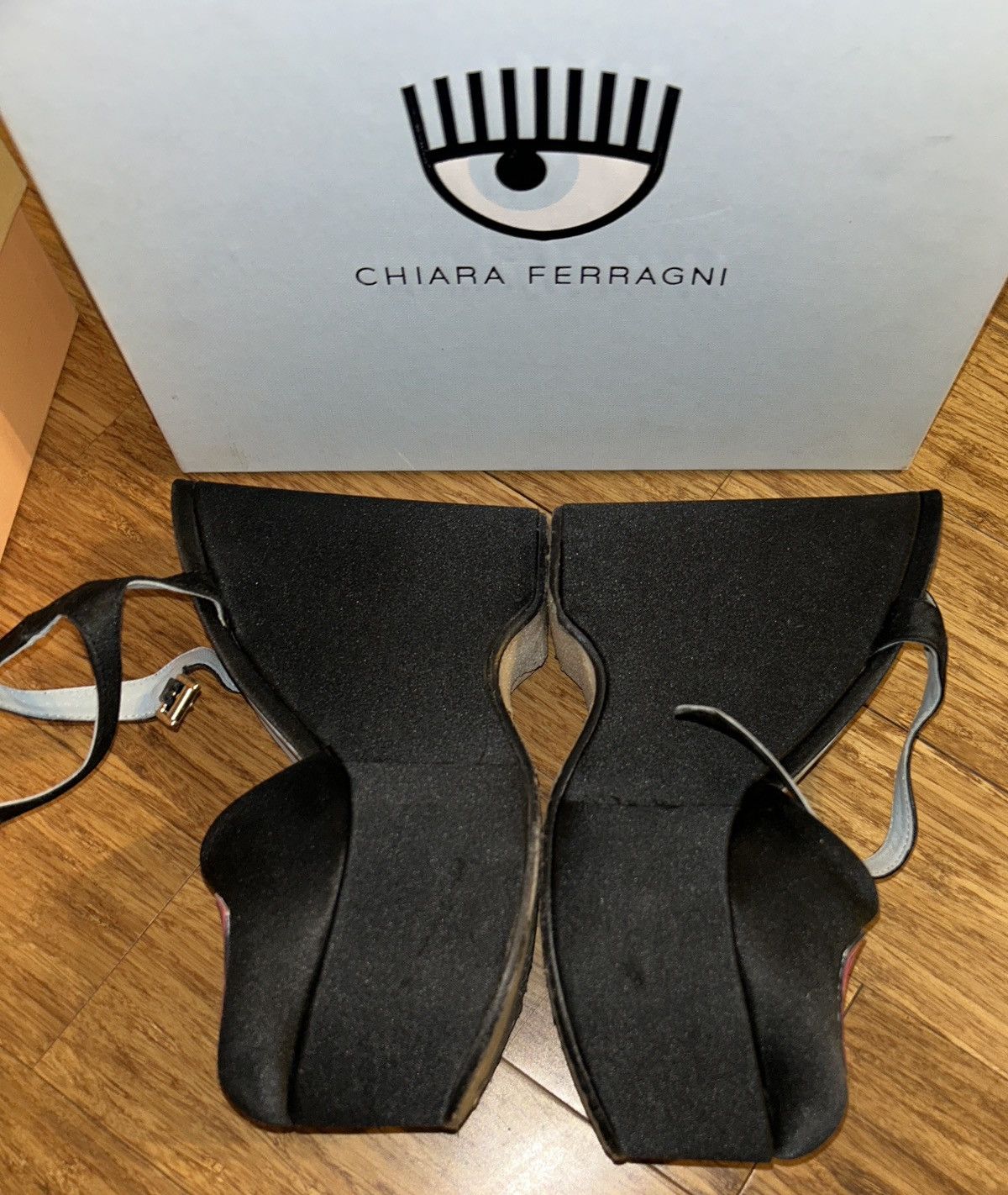 Chiara Ferragni Chiara Ferragni Black Satin Platforms Size US 9 / IT 39 - 4 Thumbnail