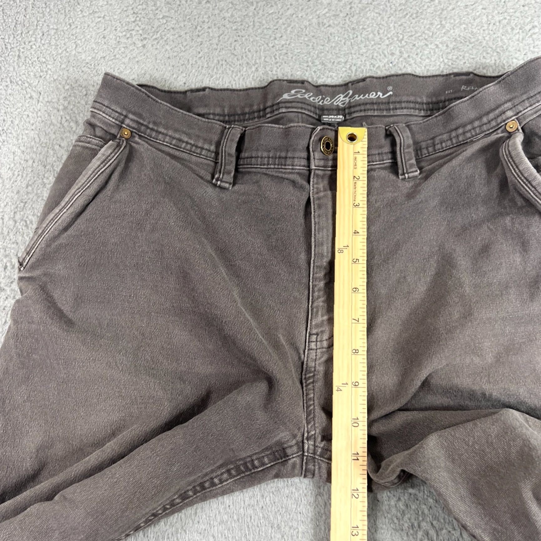 Eddie Bauer Eddie Bauer Jeans Mens 36x30 Gray Specially Dyed Work Chino Pants Size US 36 / EU 52 - 6 Thumbnail