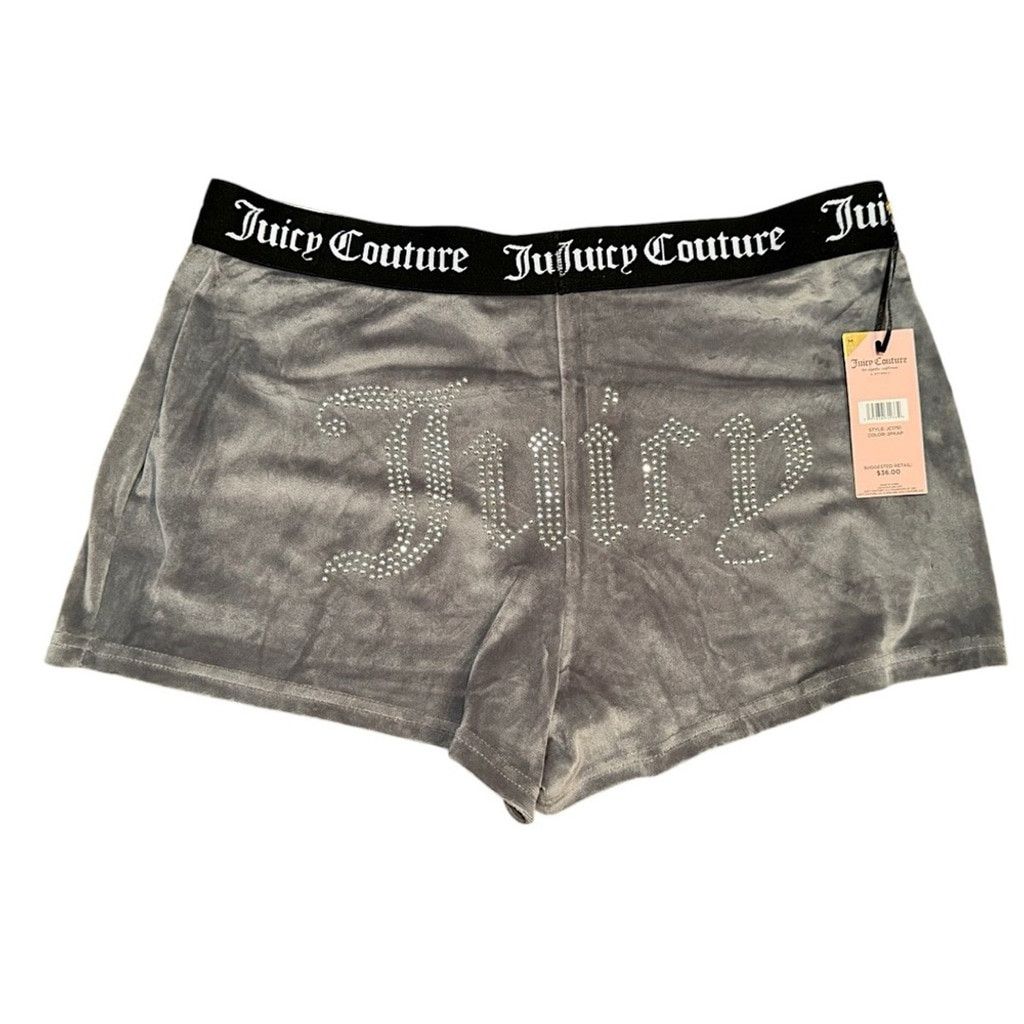 Juicy Couture Juicy Couture Classic Velour SOFT GREY Juicy BLING Logo SZ M Size 28" / US 6 / IT 42 - 1 Thumbnail