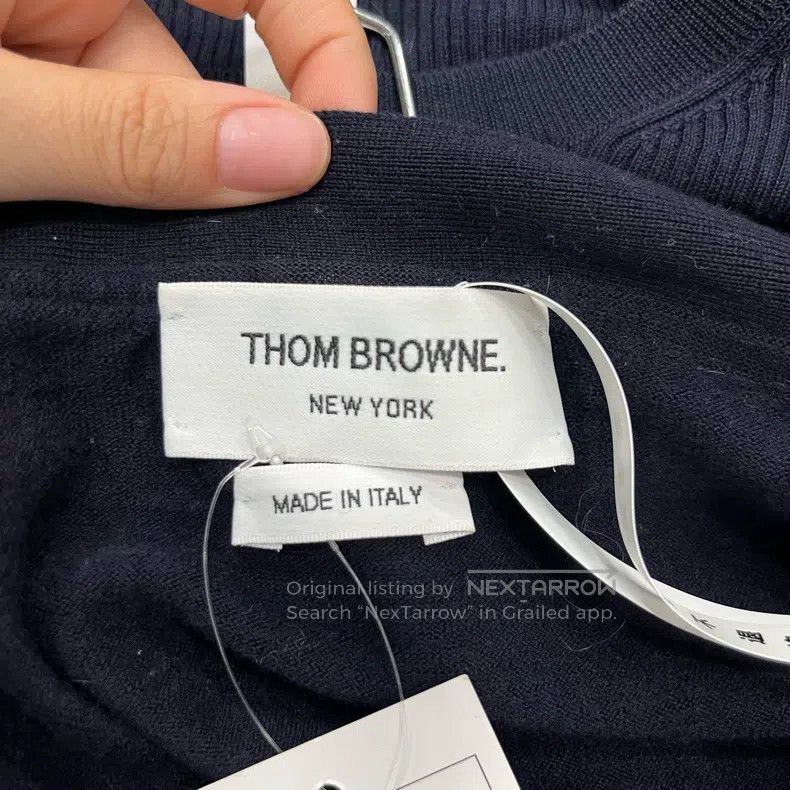 Thom Browne Thom Browne Navy Classic Four-Stripe Cardigan Size US S / EU 44-46 / 1 - 3 Thumbnail