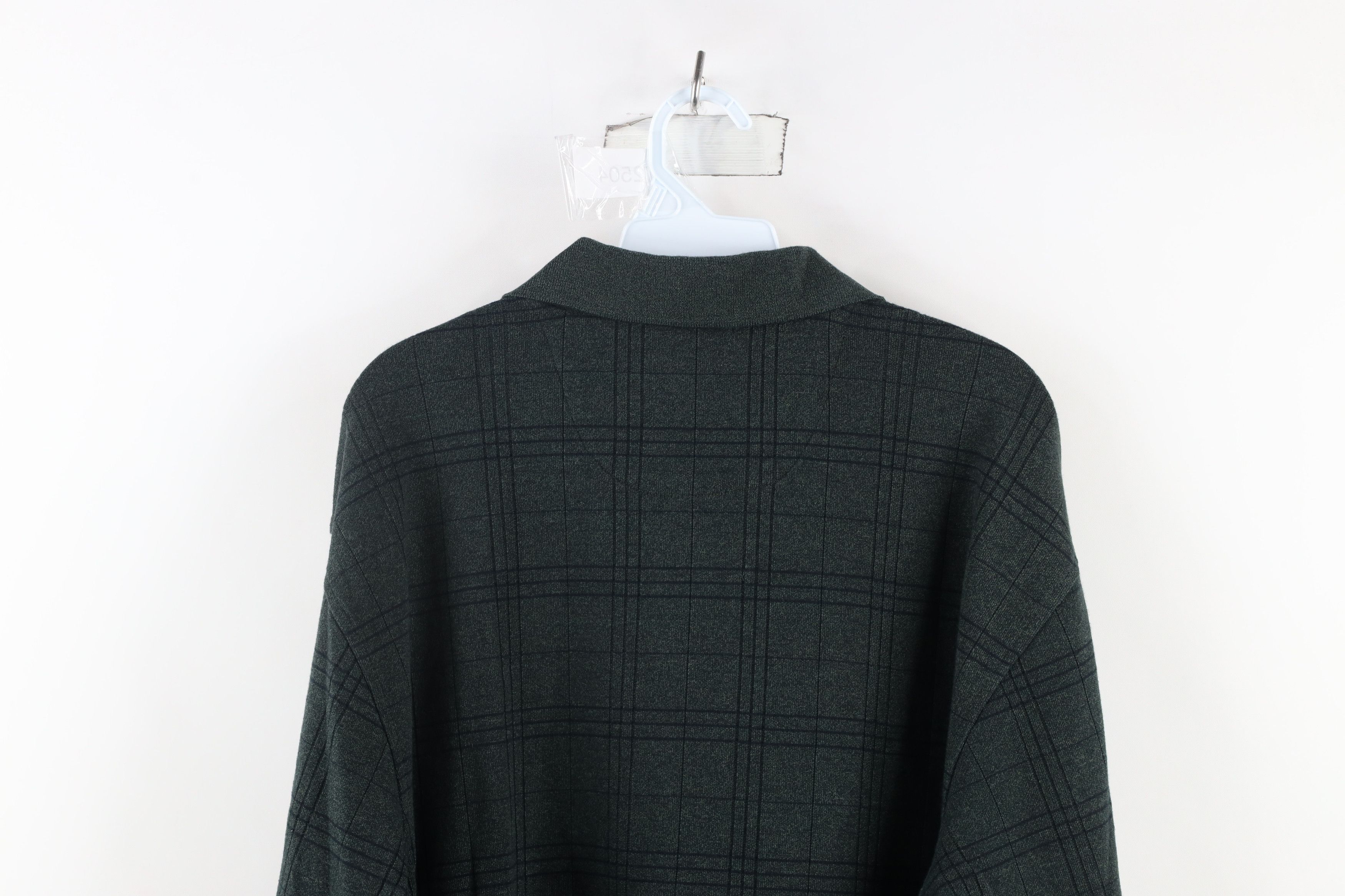 Vintage Vintage 90s Streetwear Heavyweight Long Sleeve Polo Green Size US XL / EU 56 / 4 - 8 Thumbnail