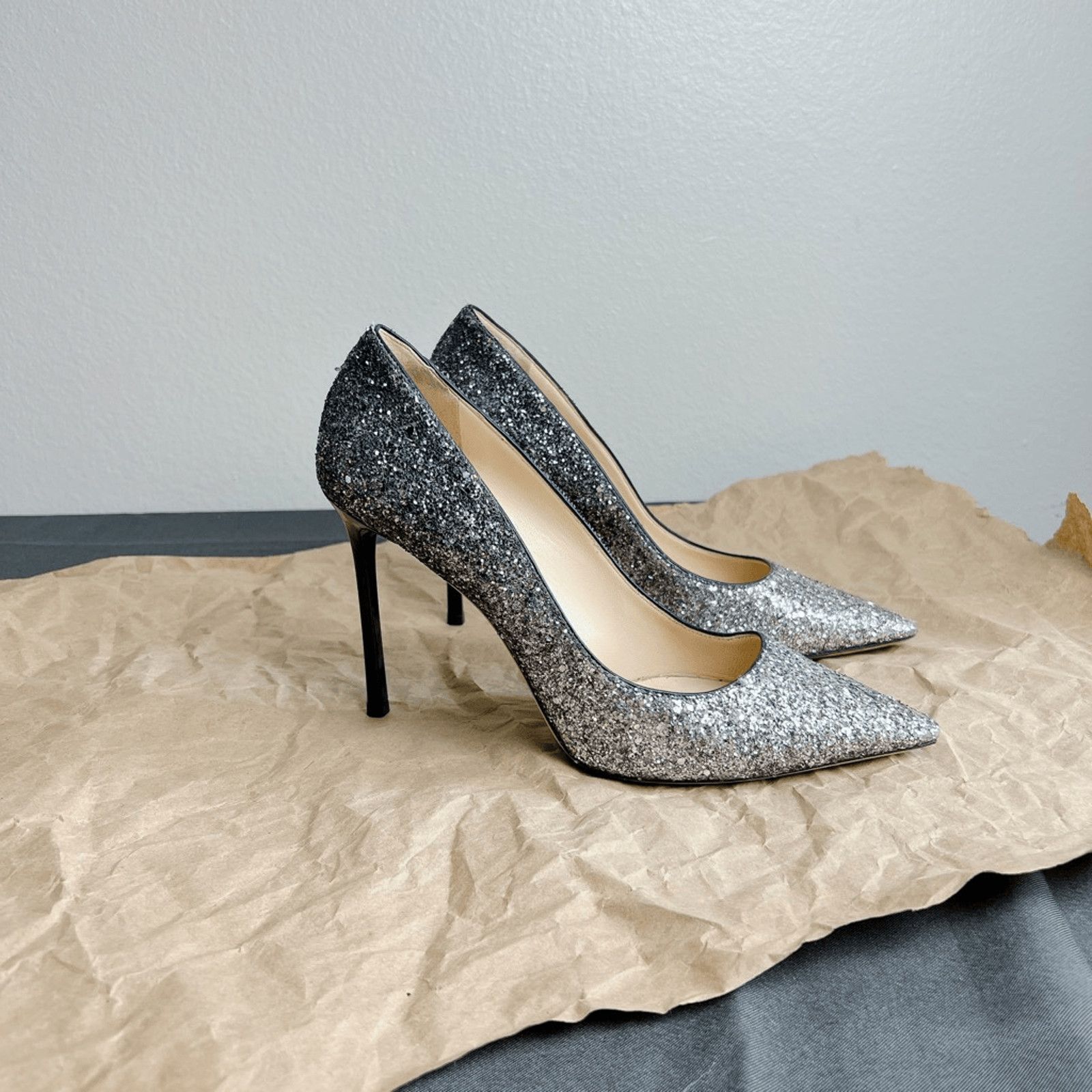 Jimmy Choo Jimmy Choo Romy Degrade Glitter 85mm Pump Retail $595 Size US 10 / IT 40 - 3 Thumbnail