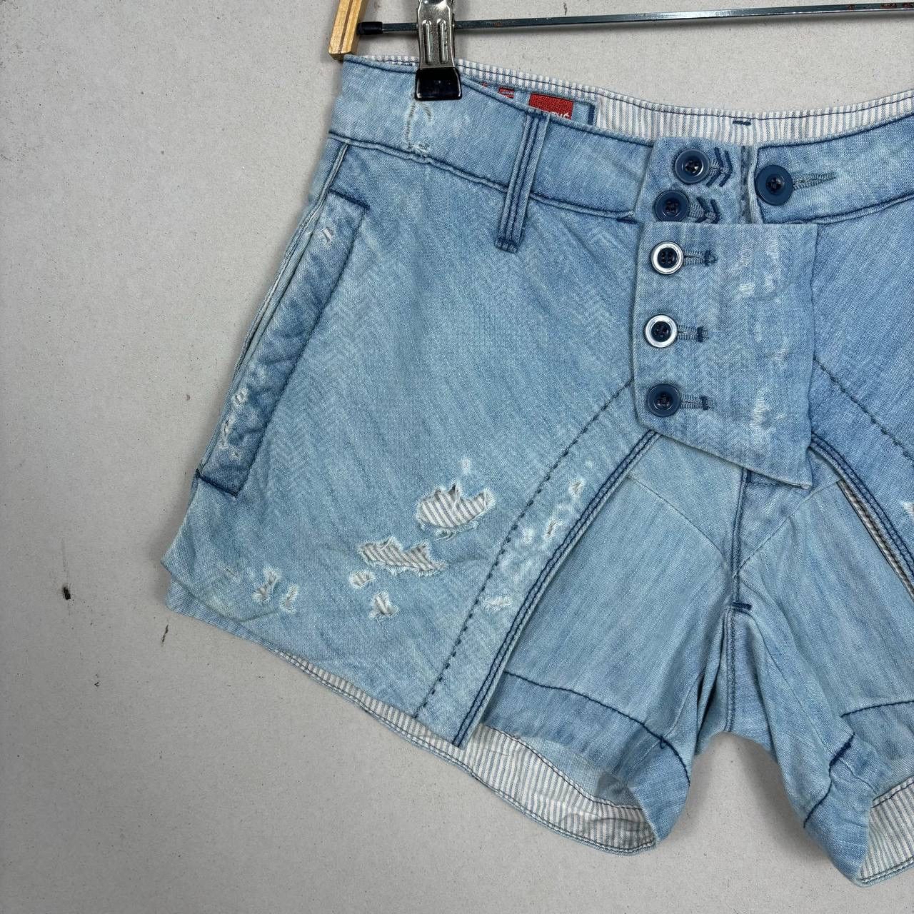 Marithe + Francois Girbaud Vtg Girbaud Distressed Denim Shorts M+FG Japan Takaya Shoji Size 30" / US 8 / IT 44 - 3 Thumbnail