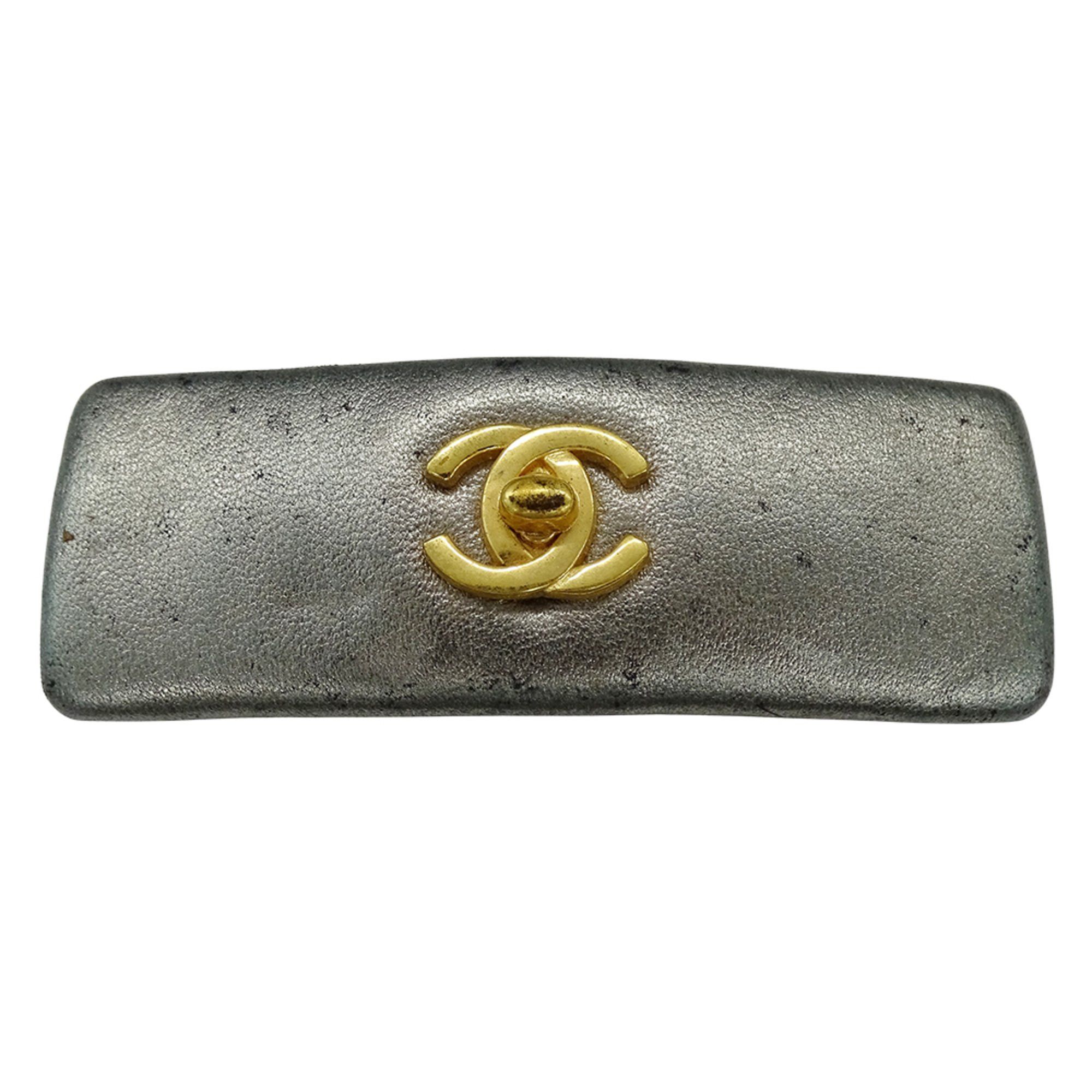 Chanel Barrette Matelasse Hair Silver Gold Coco Mark 98P CHANEL CHANEL シャネル COCO メタル ヘアー バレッタ マトラッセ  main image 3