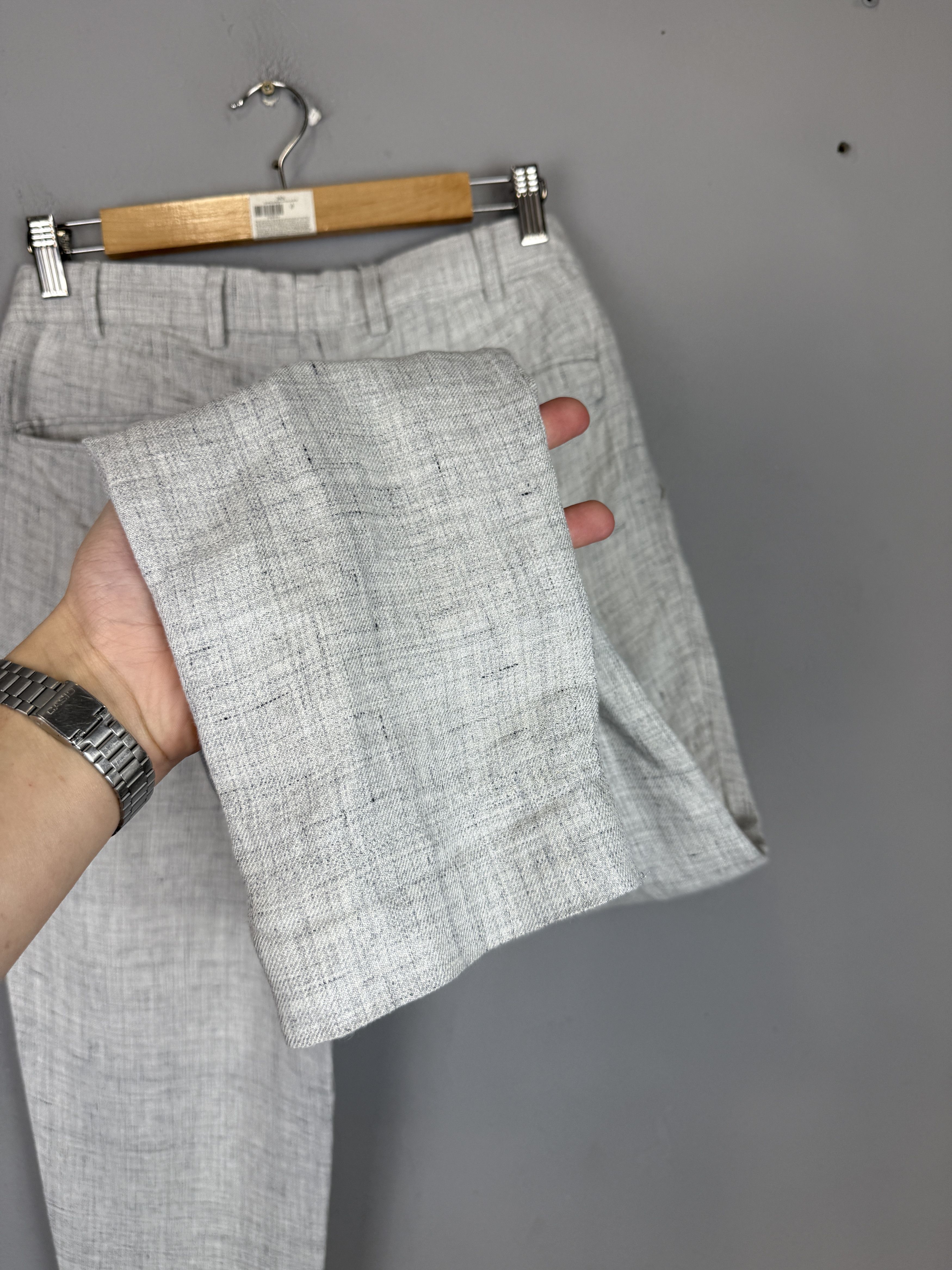 Suitsupply Suitsupply Blake Double Pleat Trouser Pure Linen Grey Size US 28 / EU 44 - 13 Thumbnail