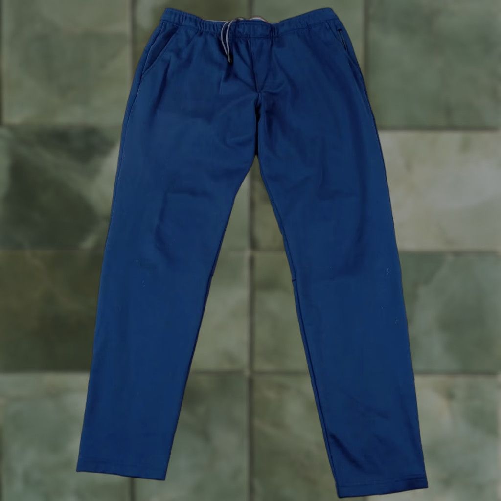 Fourlaps Pants Mens Large Blue Tapered Elastic Waist Stretch Track Pants