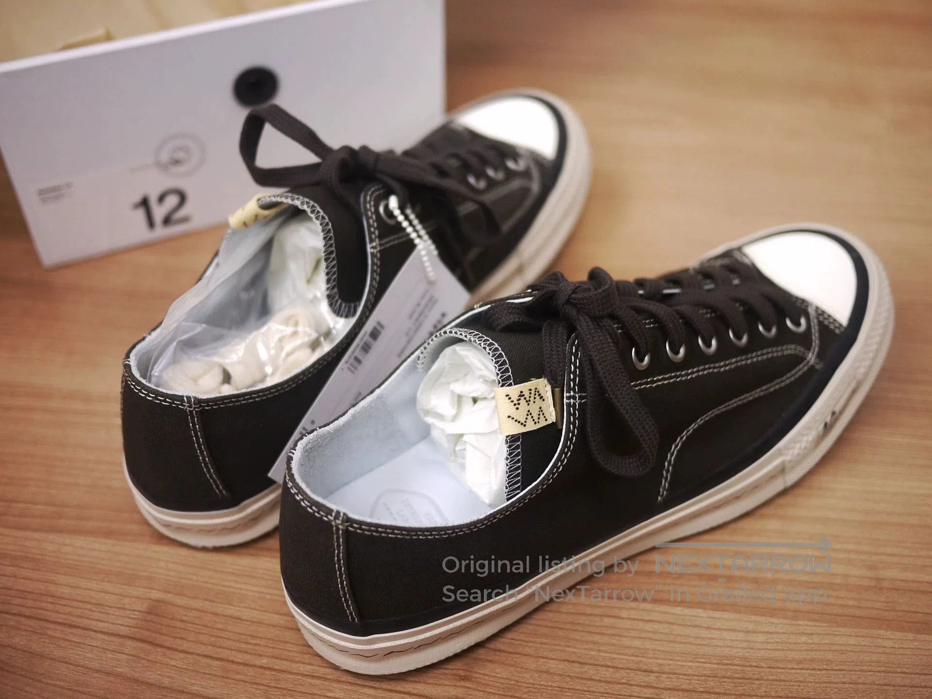 Visvim Black Low-Top Canvas Sneakers Size 12. Size US 12 / EU 45 - 5 Thumbnail