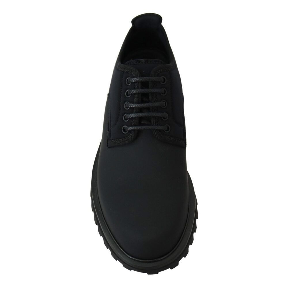 Dolce & Gabbana Dolce & Gabbana Elegant Black Calfskin Derby Shoes Size US 11 / EU 44 - 3 Thumbnail