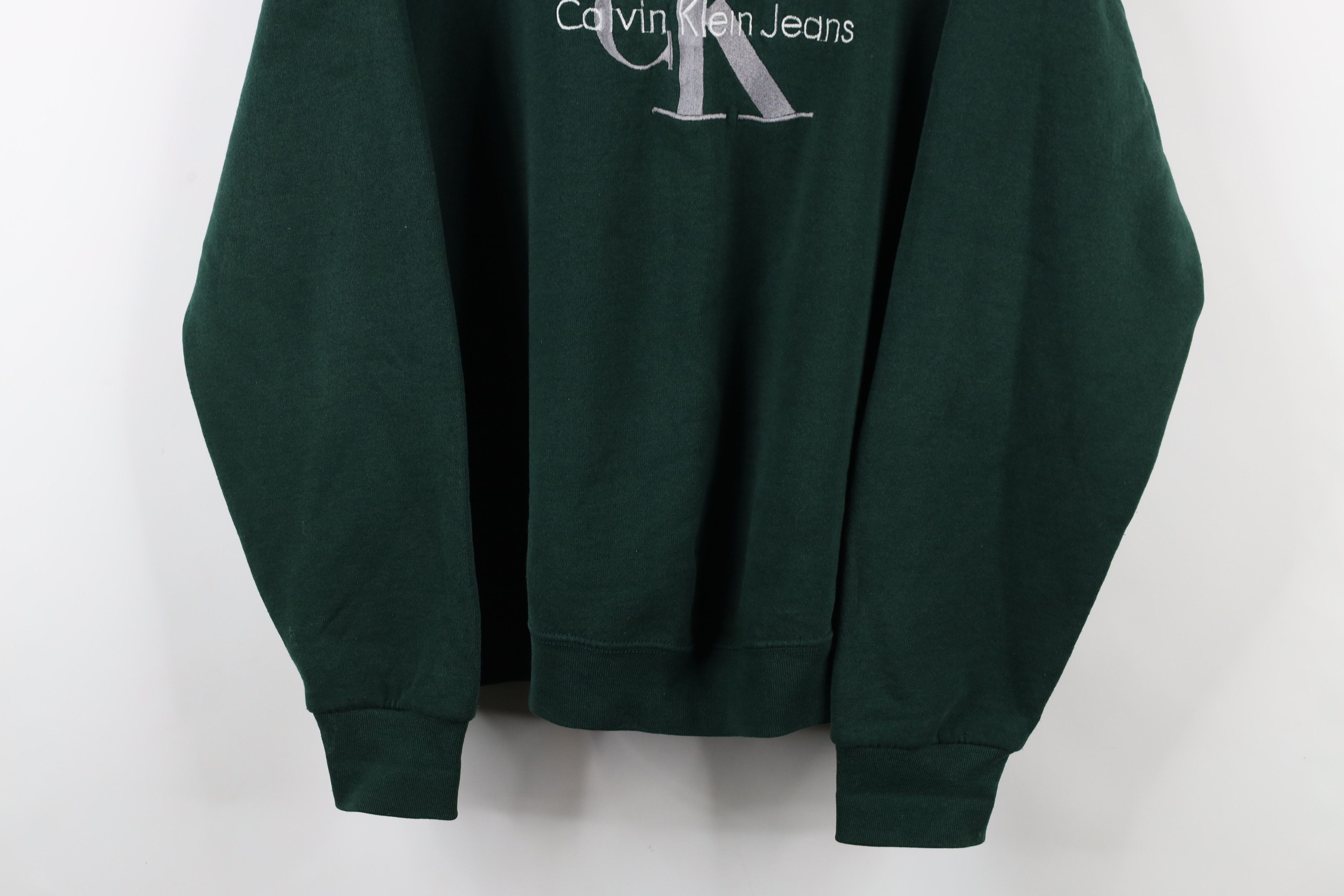 Calvin Klein × Vintage Vintage 90s Calvin Klein Jeans Spell Out Crewneck Sweatshirt Size US XL / EU 56 / 4 - 3 Thumbnail