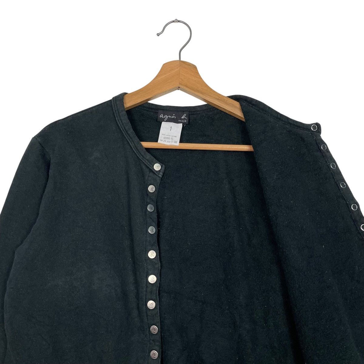 agnes b. Agnes B Snap Button Black Blouse Size S / US 4 / IT 40 - 10 Thumbnail