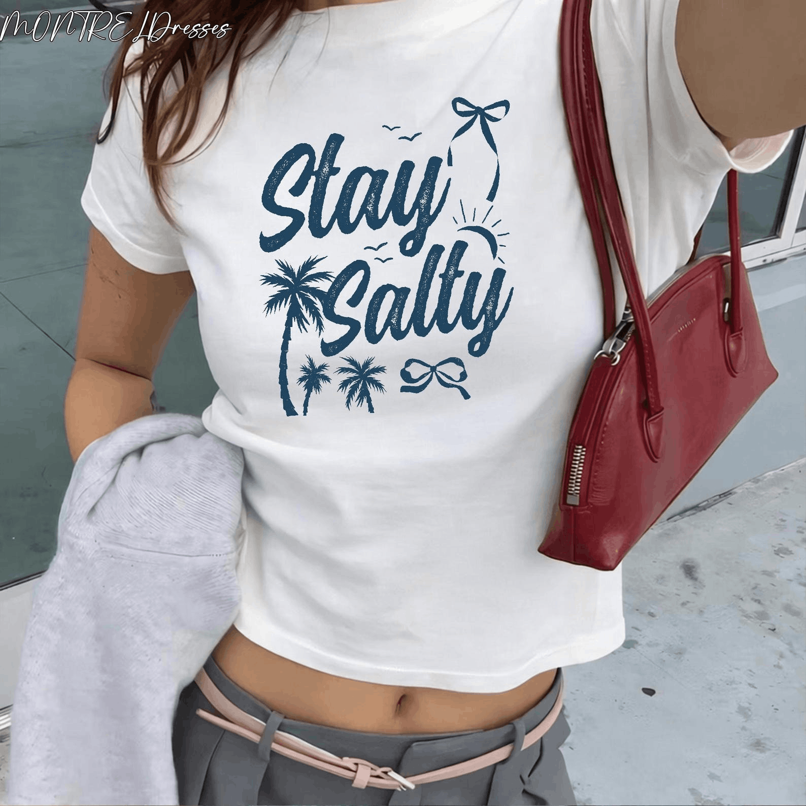Other Stay Salty Stripes Summer Baby Tee Size L / US 10 / IT 46 - 1 Thumbnail