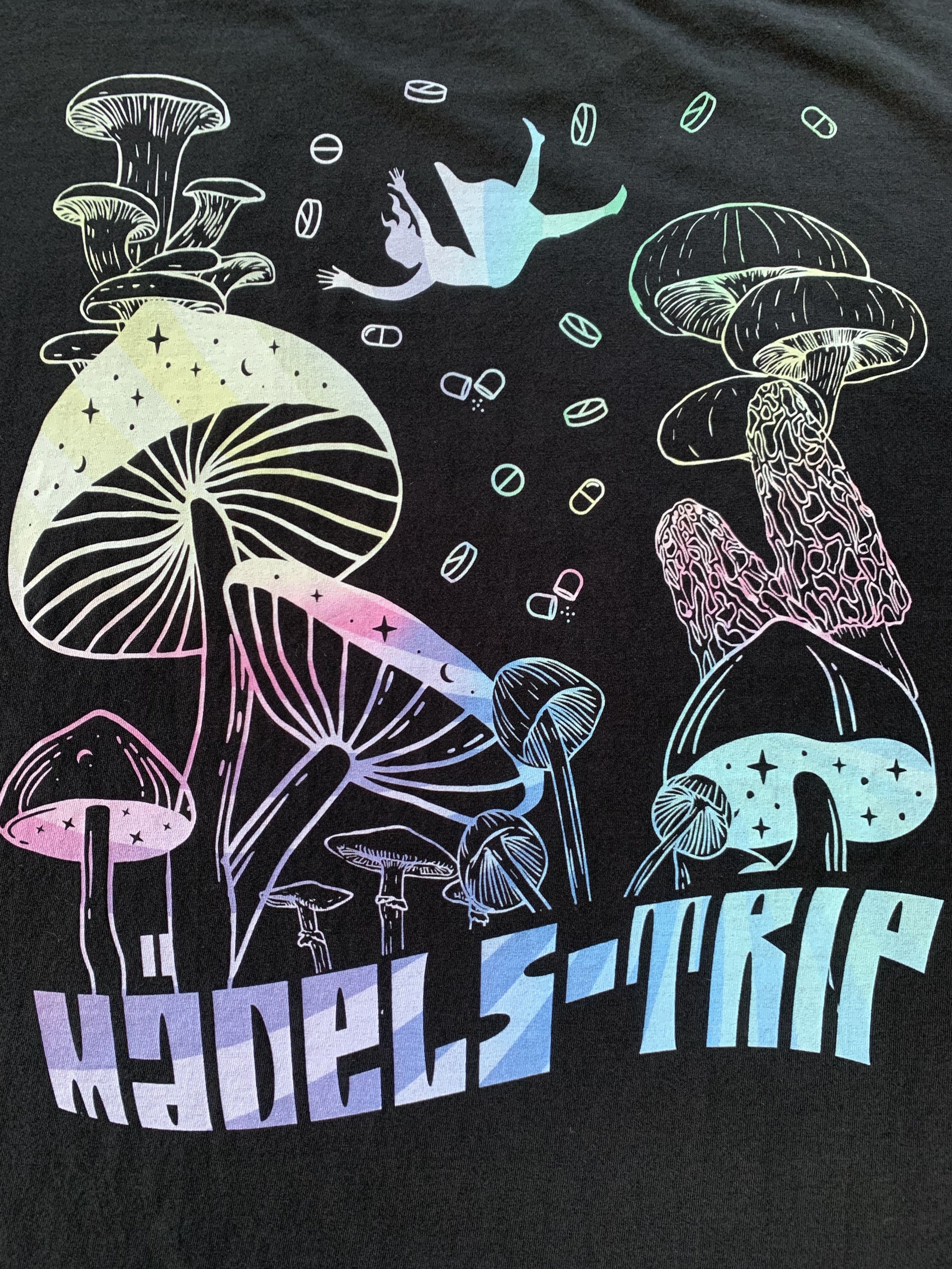 Other Madels Trip Printed Black T Shirt Size US XL / EU 56 / 4 - 7 Thumbnail