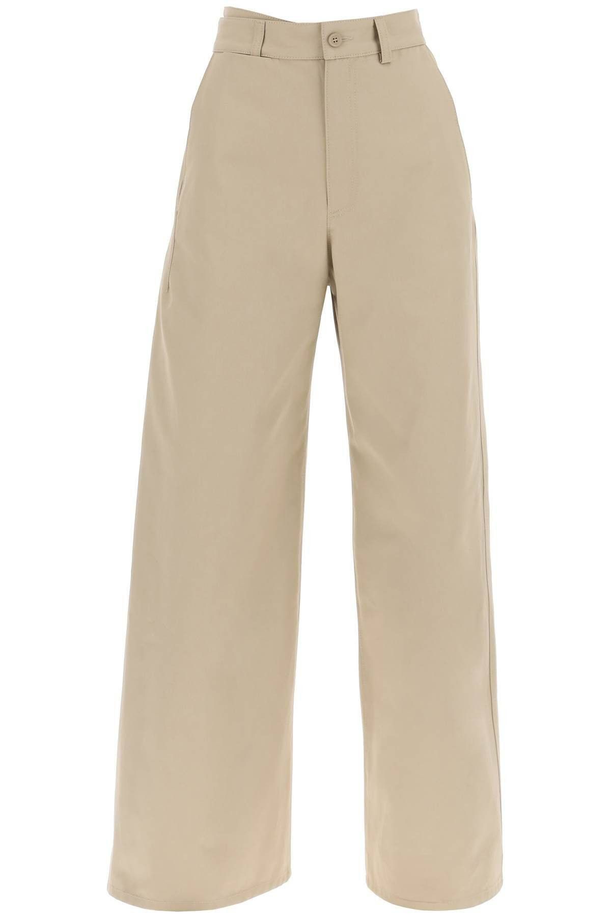 image of Maison Margiela Cotton Gabardine Trousers Size Eu 40 For Women in Beige