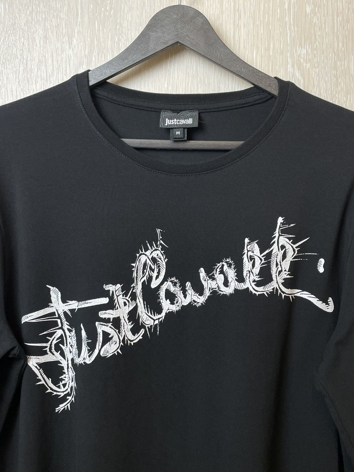 Roberto Cavalli Just Cavalli Long Sleeve Shirt Logo Black Print Size US M / EU 48-50 / 2 - 2 Thumbnail