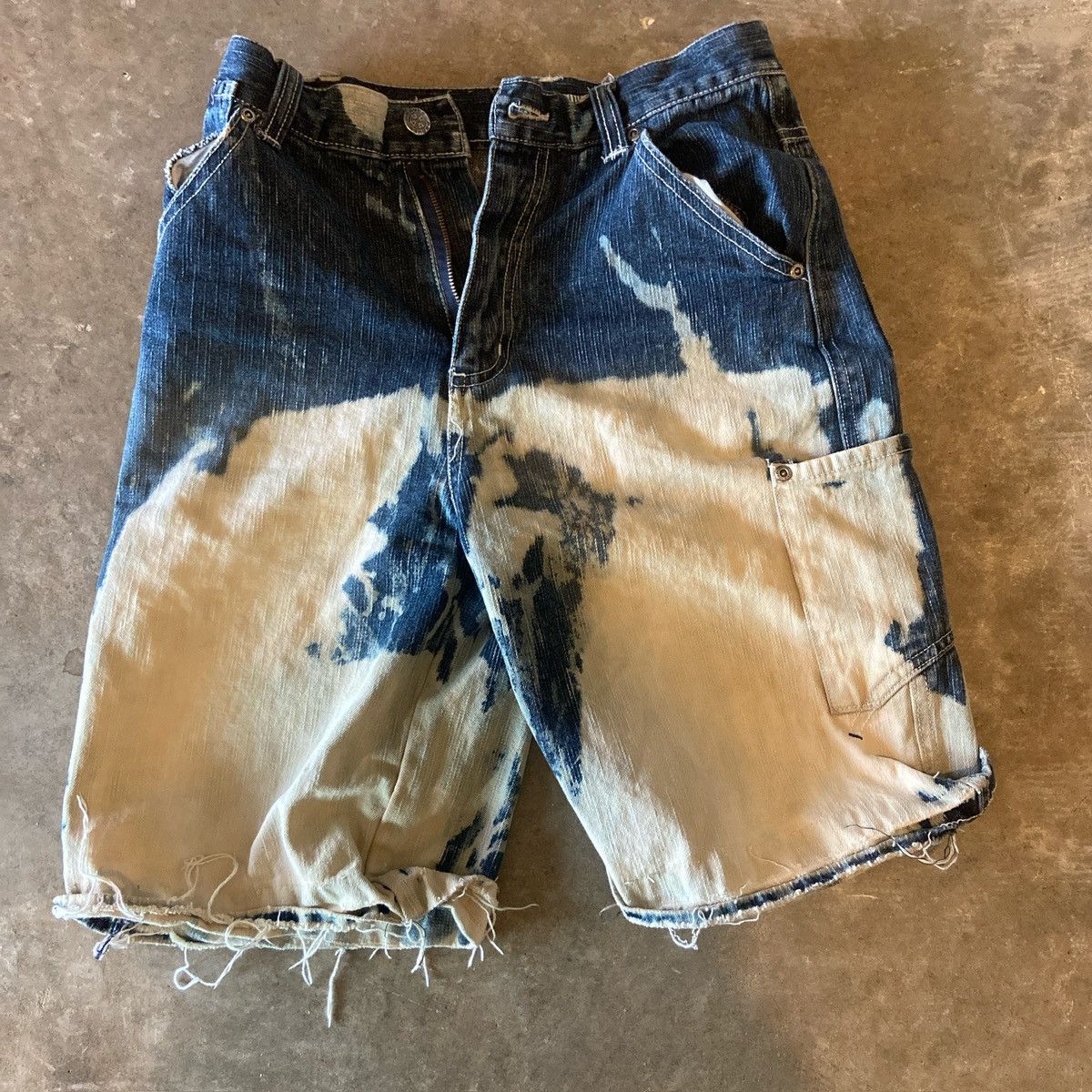 JNCO × Southpole Crazy Acid Washed Vintage Y2K Panyc Hip Hop Denim Jorts NOS Size US 26 / EU 42 - 2 Thumbnail