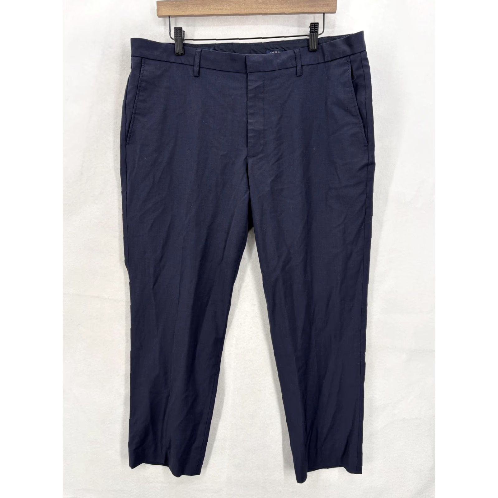 J.Crew J.CREW Thompson Pants Mens 36x28 Wool Blend Tapered Dress Slim Flat Front Blue Four Season Business Formal Size US 36 / EU 52 - 2 Thumbnail