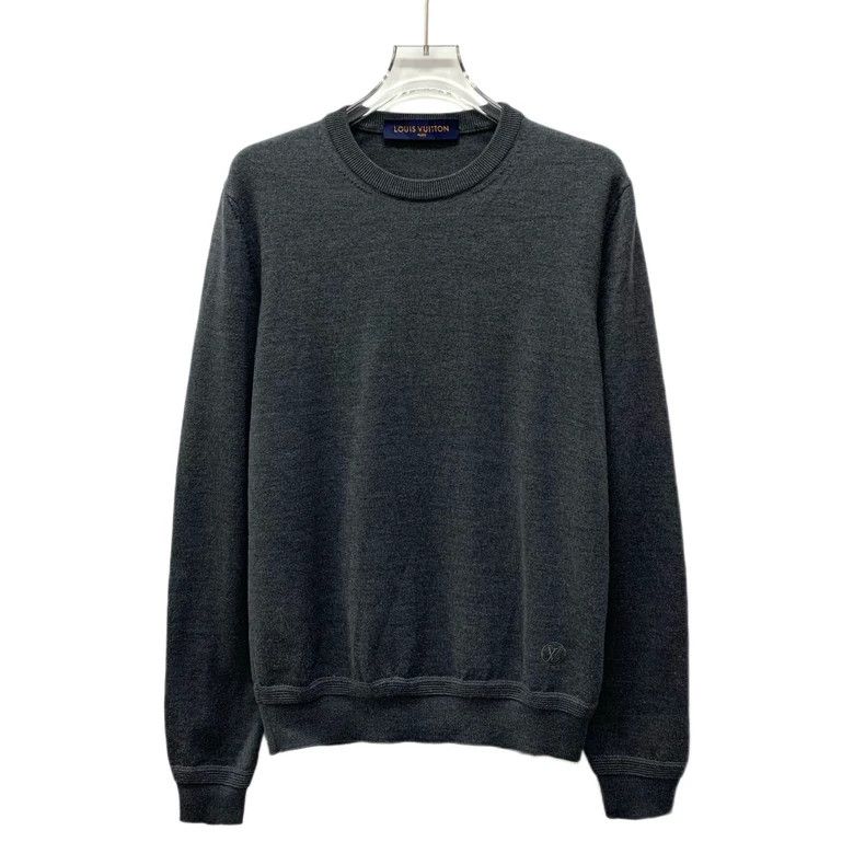 Louis Vuitton Louis Vuitton Grey logo-embroidered wool crewneck long-sle Size US XS / EU 42 / 0 - 1 Thumbnail
