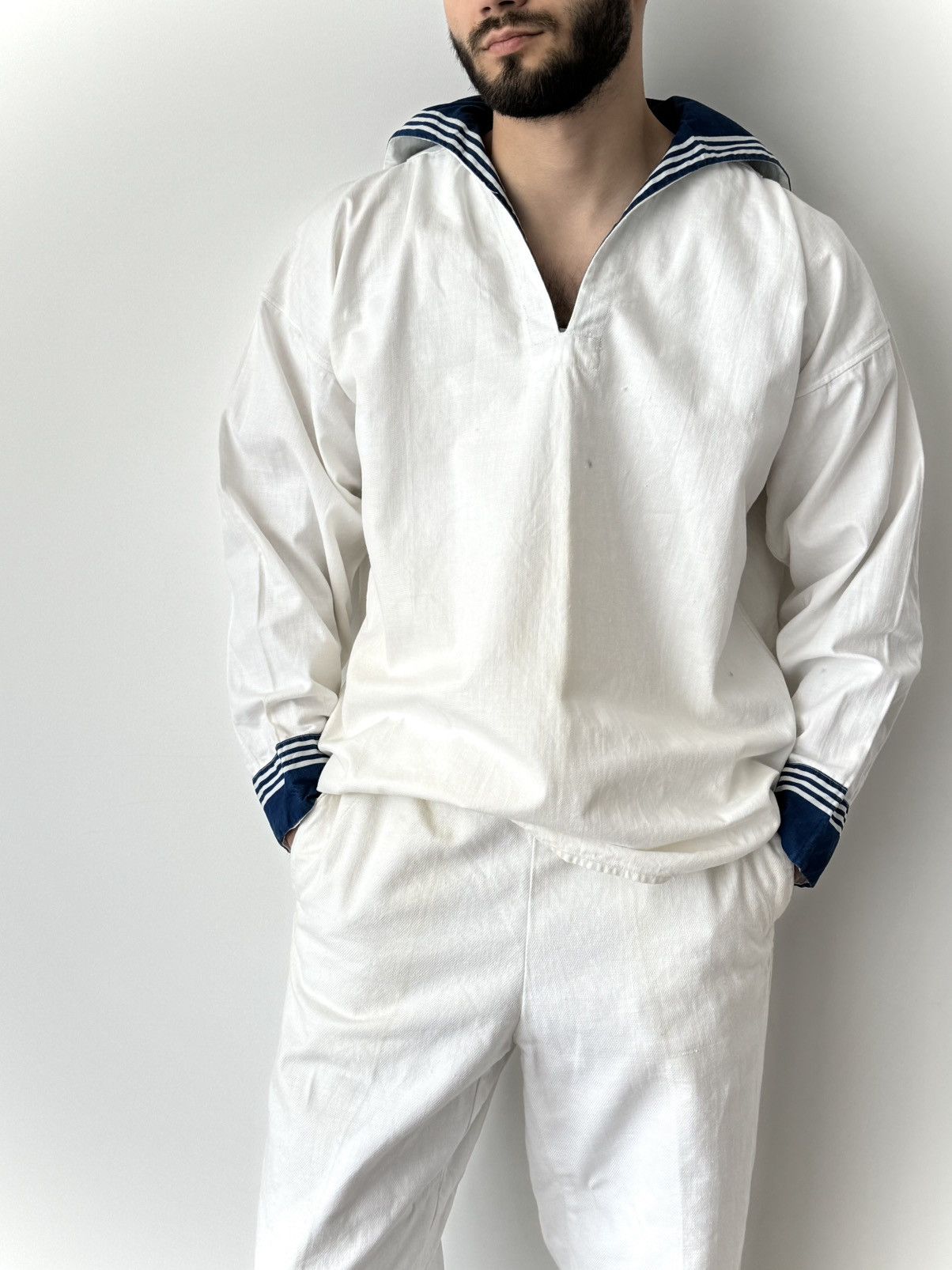 Cccp 1947 Dated Soviet Union Navy ‘Formenka’ White Suit Size US M / EU 48-50 / 2 - 1 Thumbnail