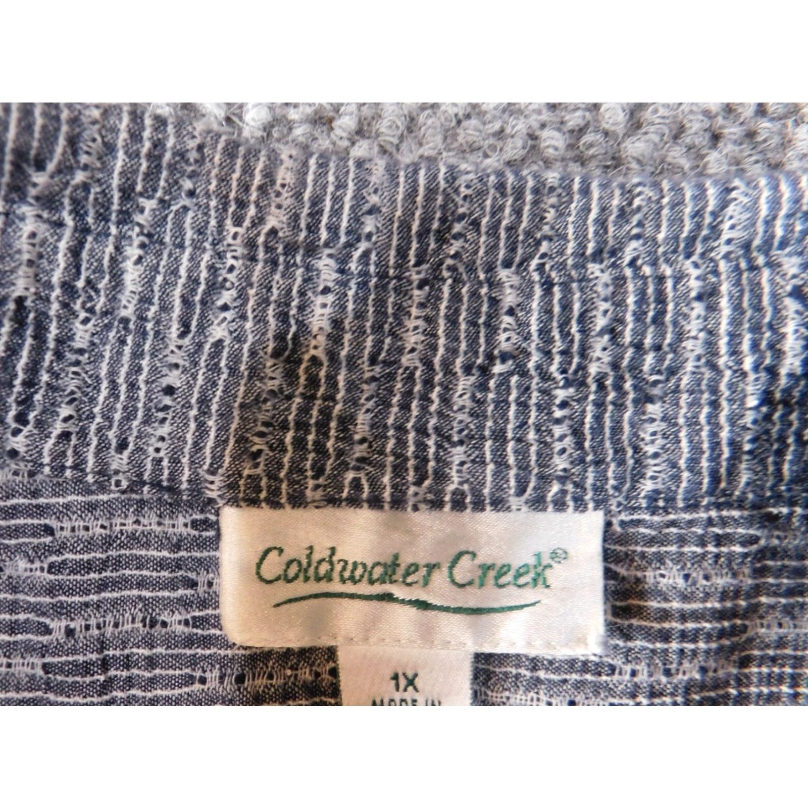 Coldwater Creek Coldwater Creek Womens Blouse 1X Plus Blue Button-Up Casual Sleeve Long Sleeve Collared Geometric Classic Womens Clothing Size XL / US 12-14 / IT 48-50 - 5 Thumbnail