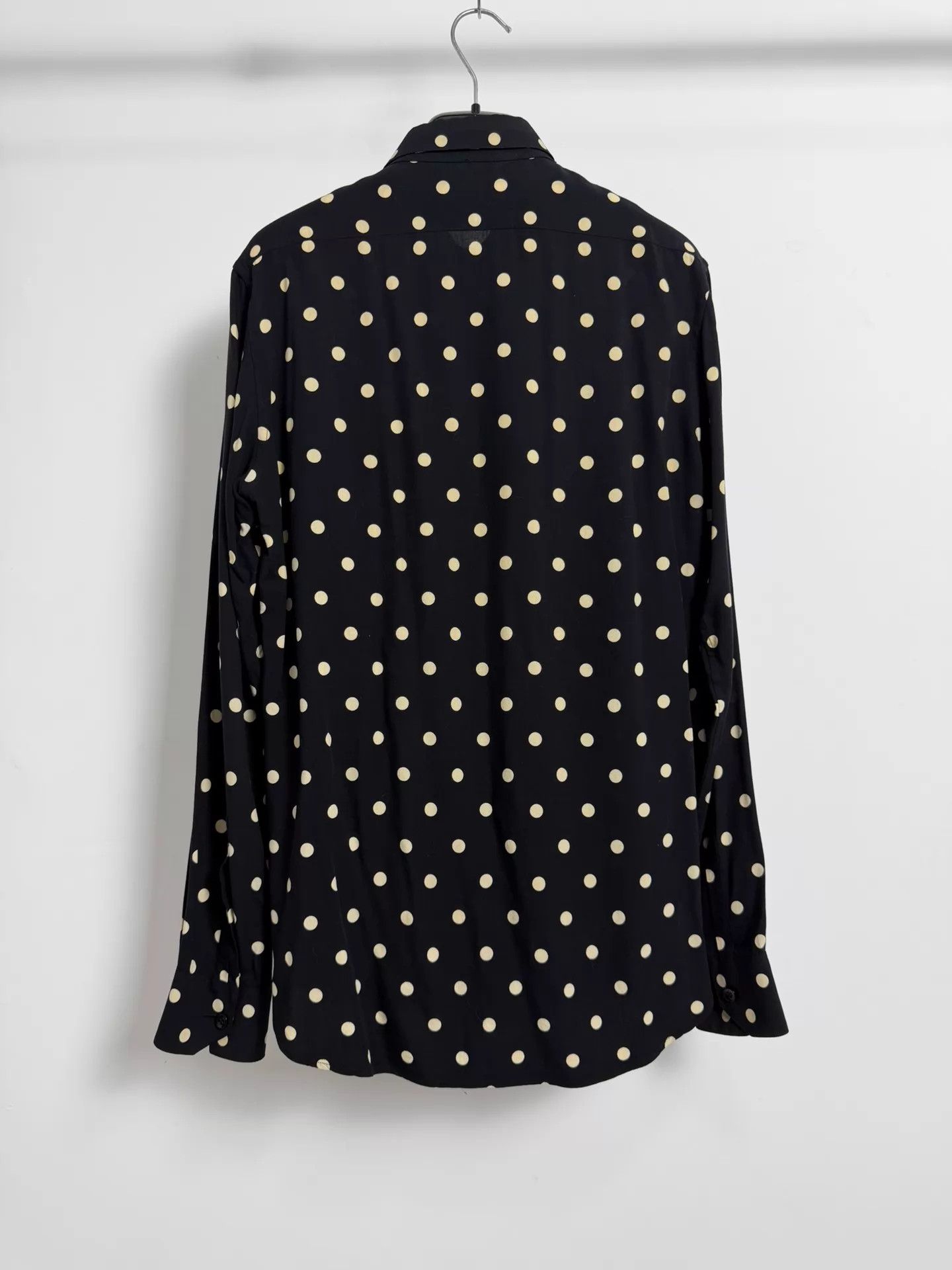 Saint Laurent Paris SLP 16fw Black Base Ivory Polka Dot Lapel LS 36 xxs Size US XXS / EU 40 - 2 Thumbnail