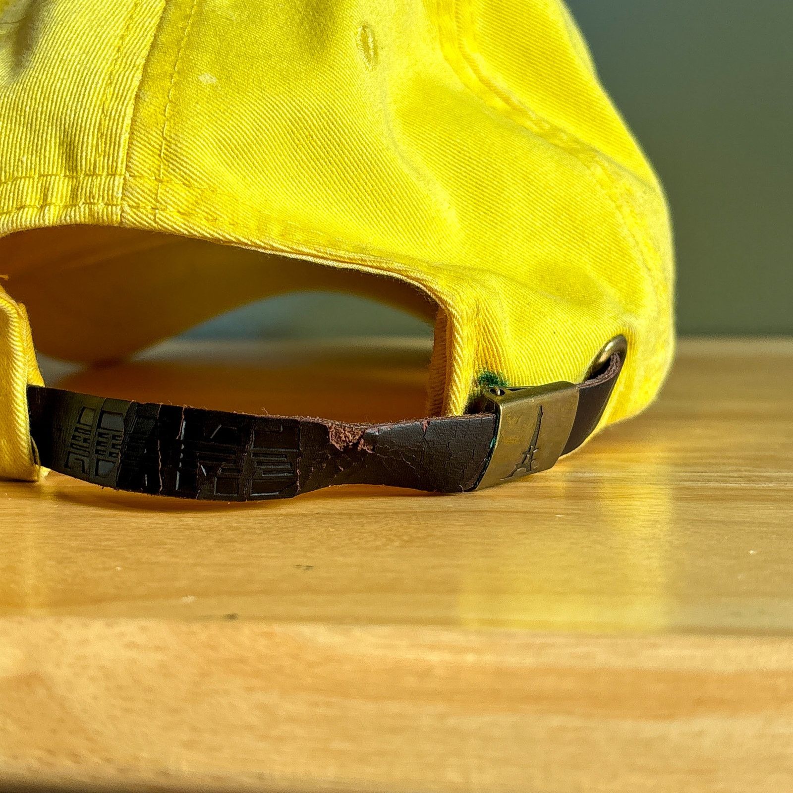 Adams Englewood Beach Florida Adams Yellow Leather Strapback Hat Size ONE SIZE - 4 Thumbnail