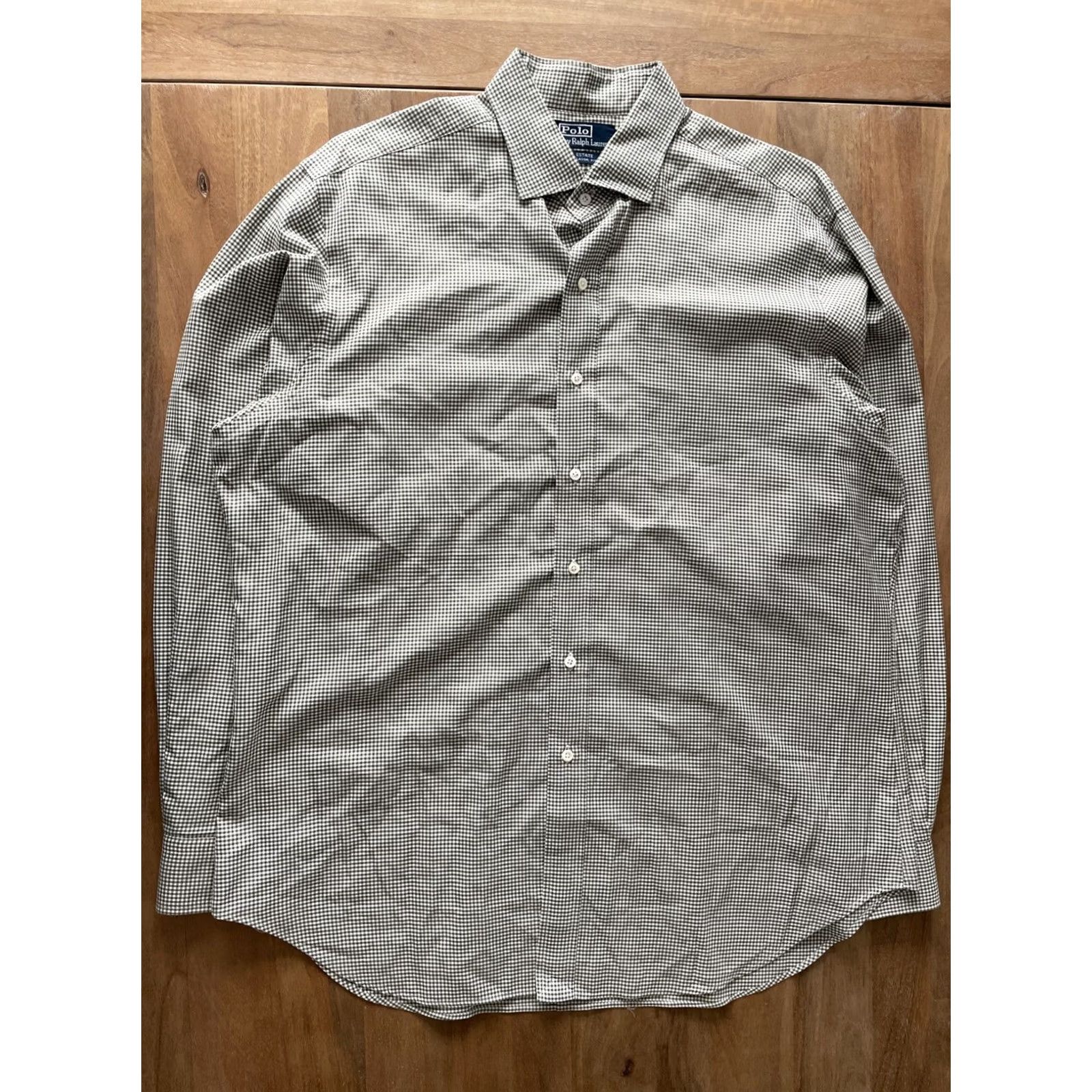 Polo Ralph Lauren VINTAGE Polo Ralph Lauren Shirt Mens 17-36 Classic Fit Gingham Green White 100% Cotton Long Sleeve Dress Shirt Boys Mens Women? Size US XL / EU 56 / 4 - 2 Thumbnail