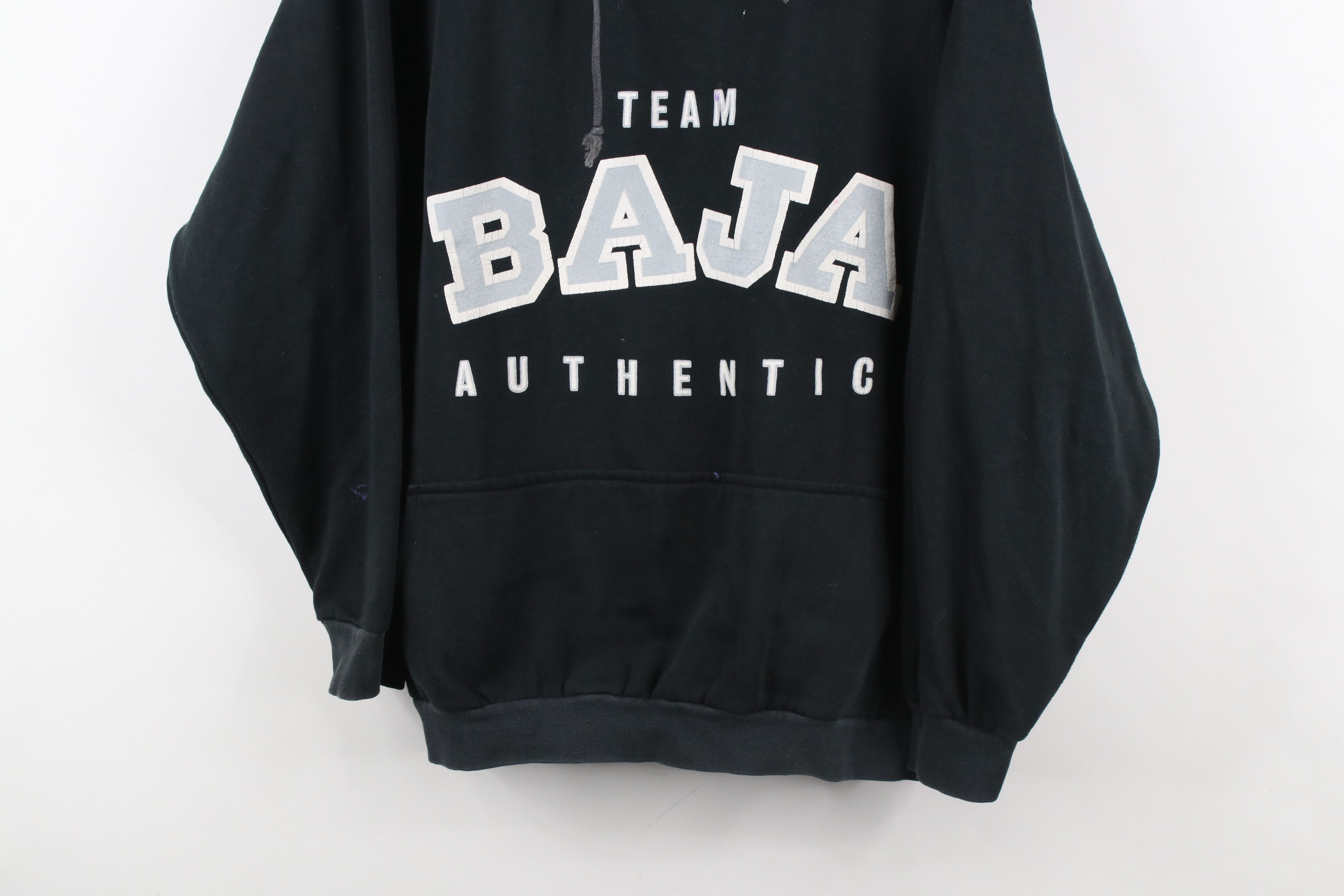 Vintage Vintage 90s Streetwear Team Baja Boats Racing Hoodie Black Size L / US 10 / IT 46 - 3 Thumbnail