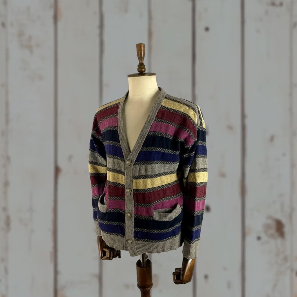 Ermenegildo Zegna Ermenegildo Zegna Mens Cardigan Sweater Multicolor Lambswool Long Sleeve Size US M / EU 48-50 / 2 - 1 Thumbnail