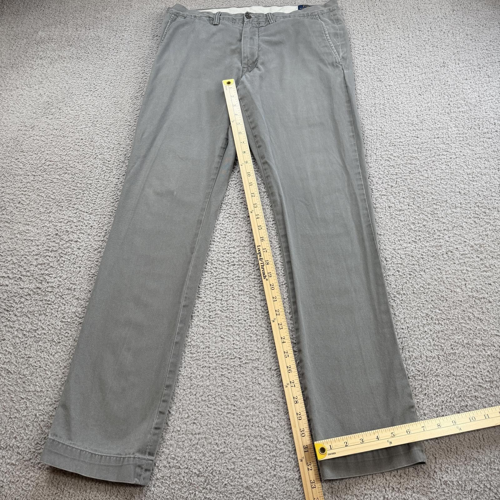 Polo Ralph Lauren Polo Ralph Lauren Slim Fit Polo Chino Pants Gray Mens 34x34 Size US 34 / EU 50 - 4 Thumbnail