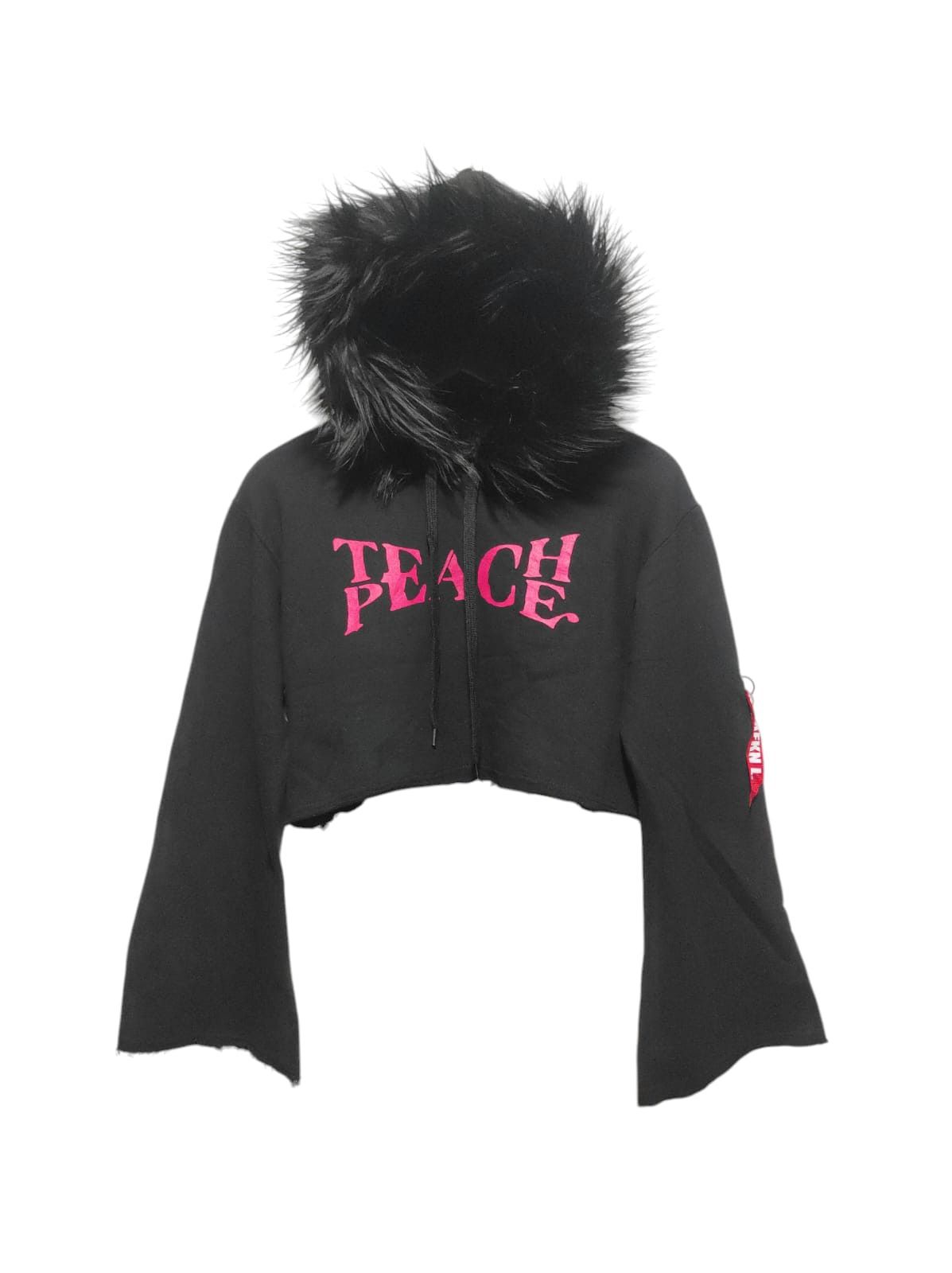 Hysteric Glamour Peace Crop Black Fur Hoodie Parka IfSixWasNine LGB style Size M / US 6-8 / IT 42-44 - 1 Thumbnail