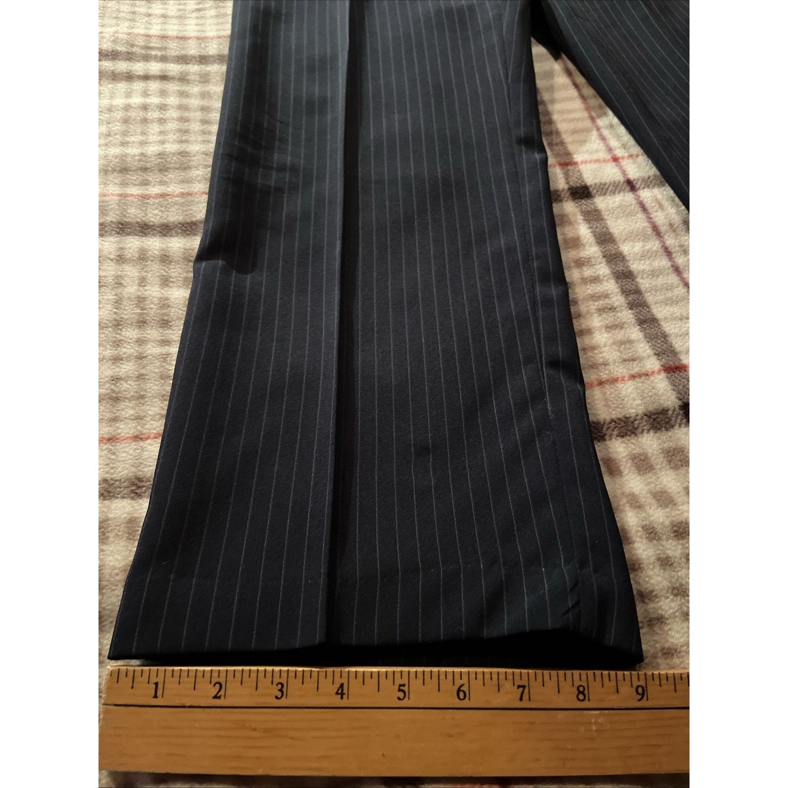 Haggar Haggar Vintage Pants Men 36x29 Navy Blue Stripe Dacron Rayon Size US 36 / EU 52 - 3 Thumbnail