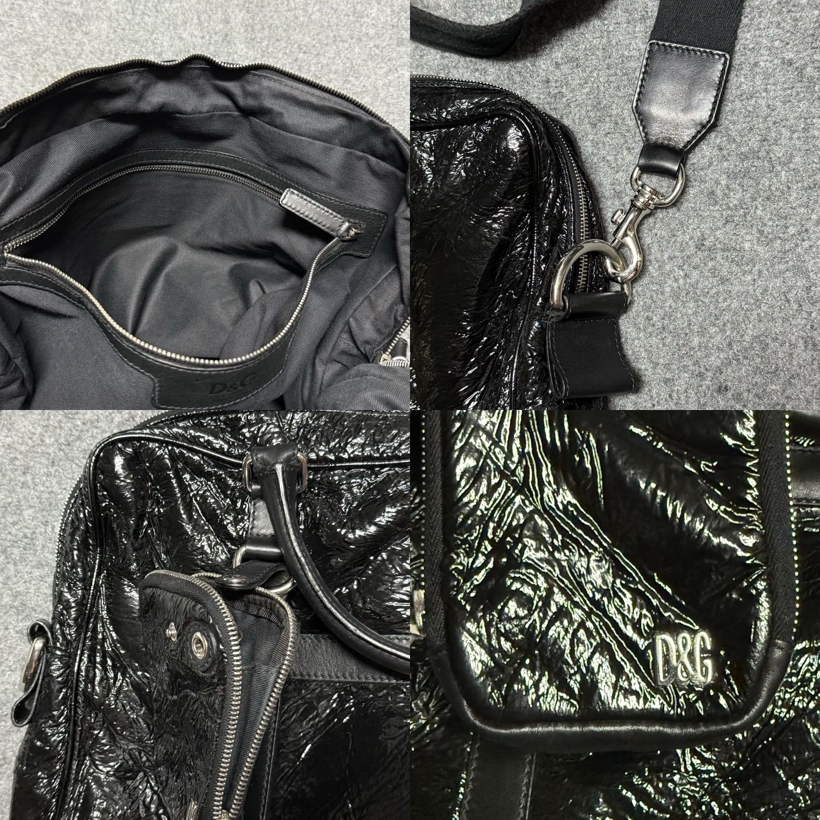 Dolce & Gabbana Dolce & Gabbana Briefcase Black Crinkle Leather Document Mens Business Bag Size ONE SIZE - 9 Thumbnail
