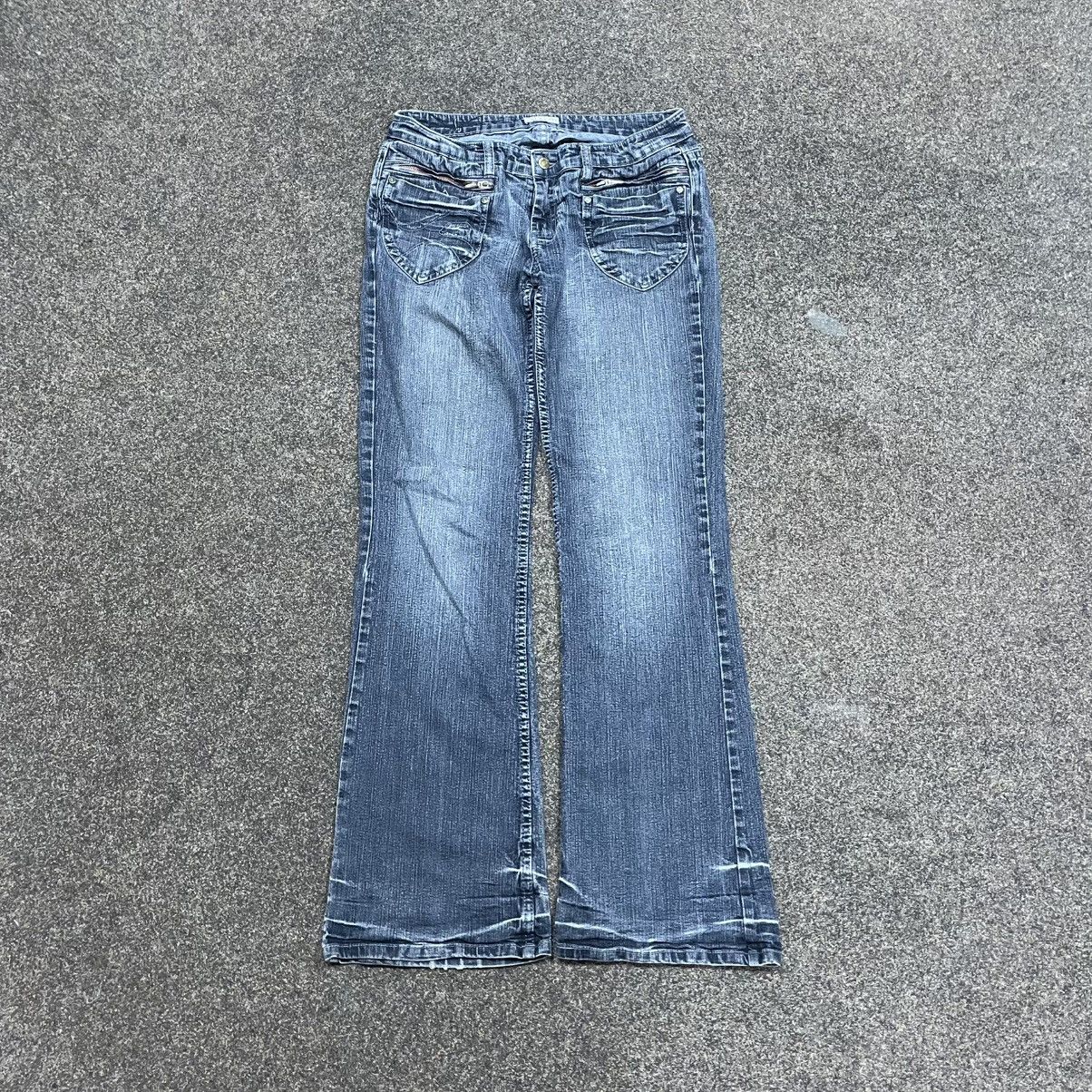 Vintage Vintage Y2K Baggy Flared Jeans 90s Grunge Archive Faded Logo Size 32" / US 10 / IT 46 - 2 Thumbnail