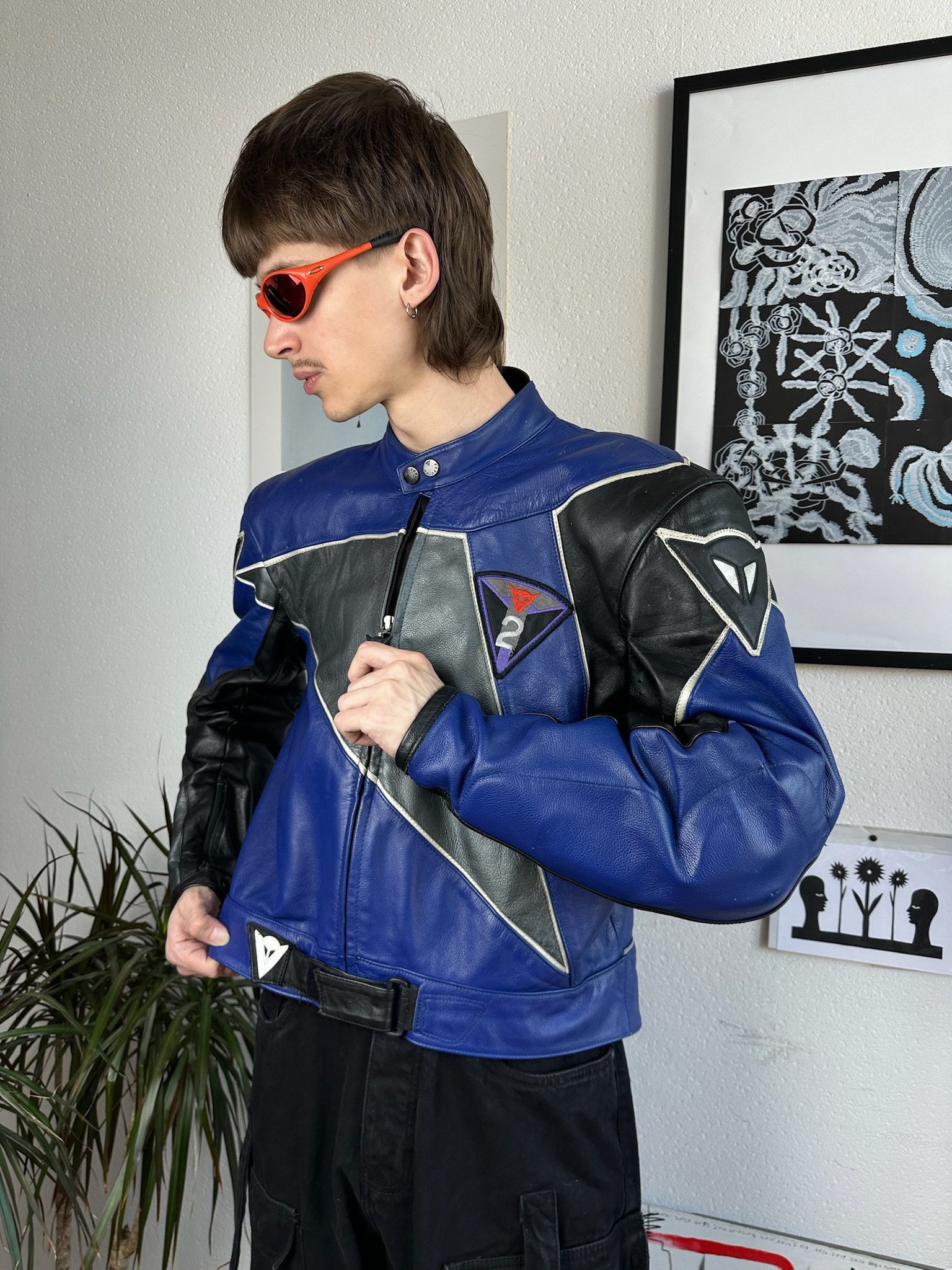 Dainese Vintage Dainese leather jacket moto biker punk tribal 90s Size US XL / EU 56 / 4 - 7 Thumbnail