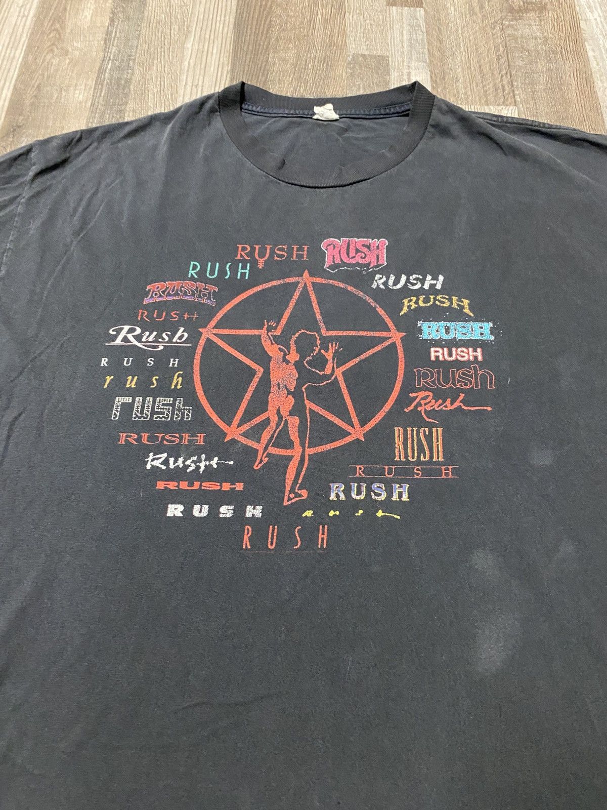 Band Tees Vintage Rush All Logos Tee Distressed Sun Faded T Shirt Y2K Size US XXL / EU 58 / 5 - 2 Thumbnail