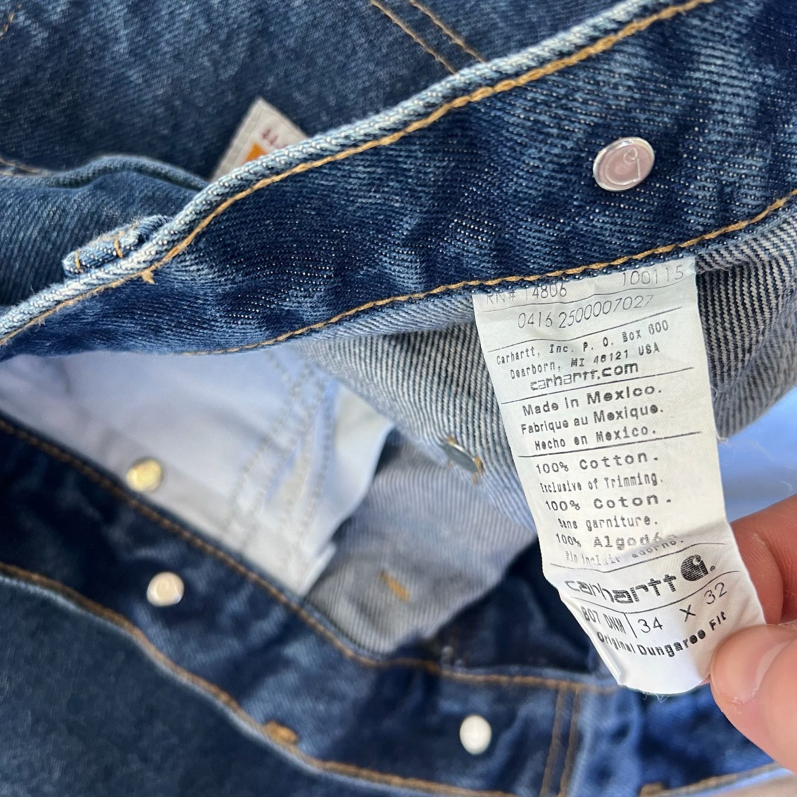 Carhartt × Vintage Carhartt denim blue jean double knee work carpenter pants Size US 33 - 6 Thumbnail