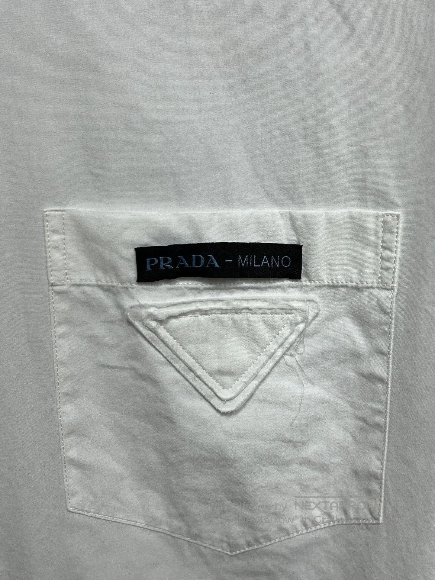 Prada prada white triangle logo long sleeve shirt. Size US M / EU 48-50 / 2 - 3 Thumbnail