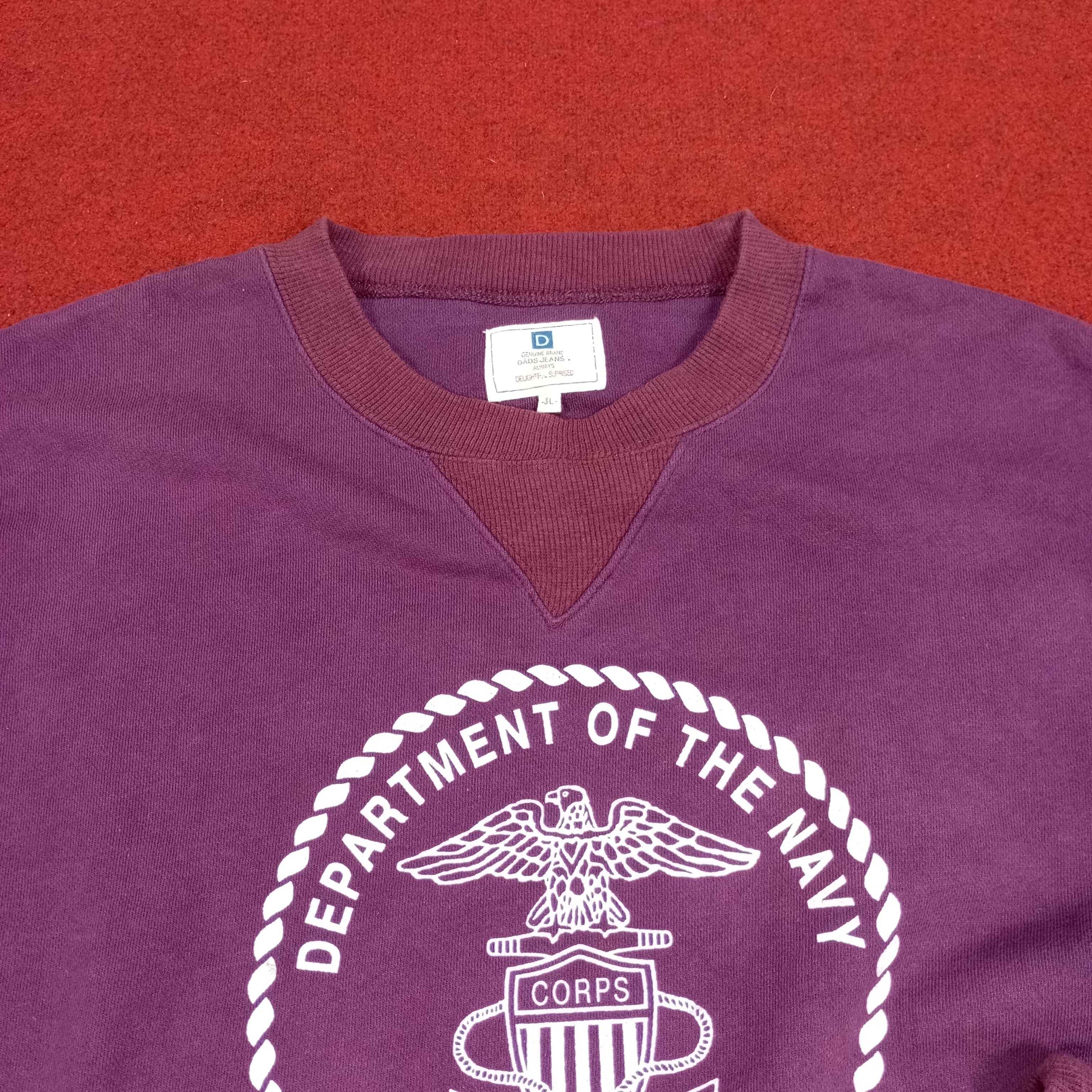 Vintage Department Of The Navy Sweatshirt Size US XXL / EU 58 / 5 - 8 Thumbnail
