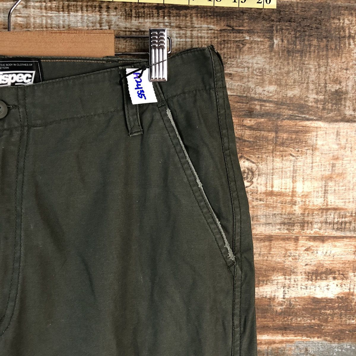 Japanese Brand Asna Dispec utility Green Cargo Multipocket Pants #A2435 Size US 33 - 8 Thumbnail