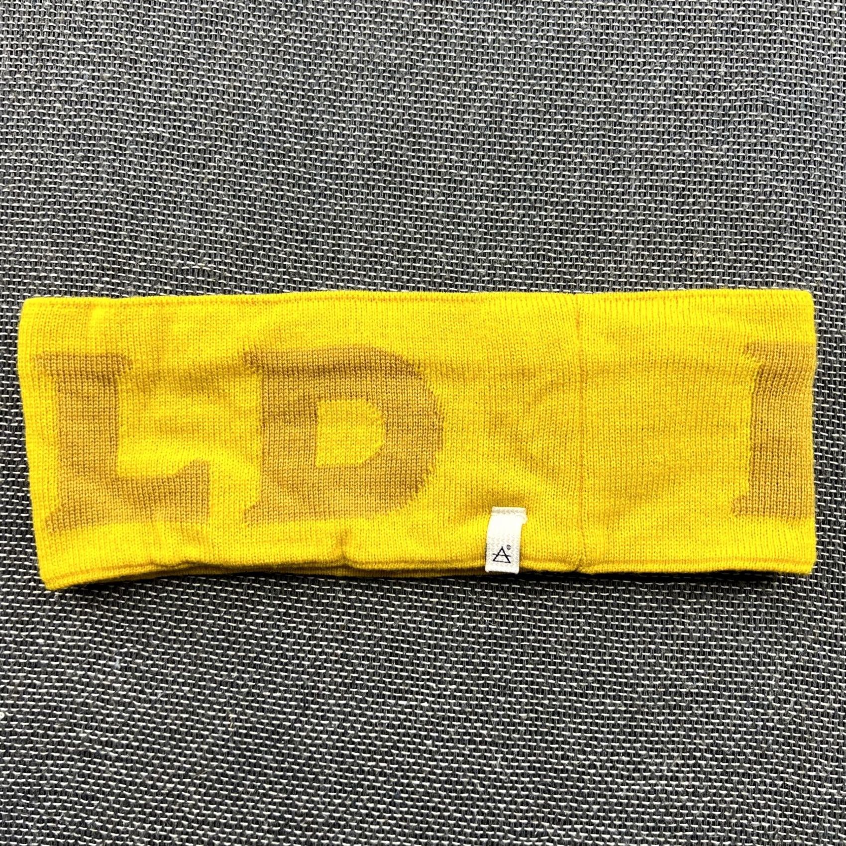 Vintage Devold Virgin Wool Logo Headband One Size Yellow Lined Thermal Knitted Unisex Adults Headband Mens Womens Boys Girls Size ONE SIZE - 2 Thumbnail