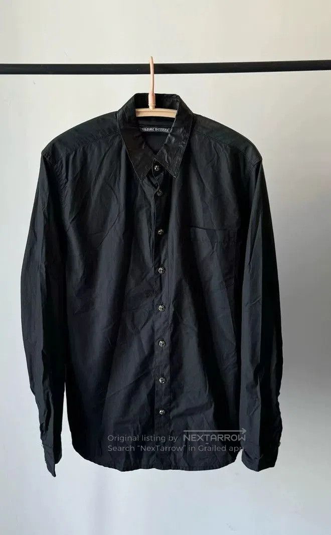 Chrome Hearts chrome hearts black leather panel shirt. Size US L / EU 52-54 / 3 - 1 Thumbnail