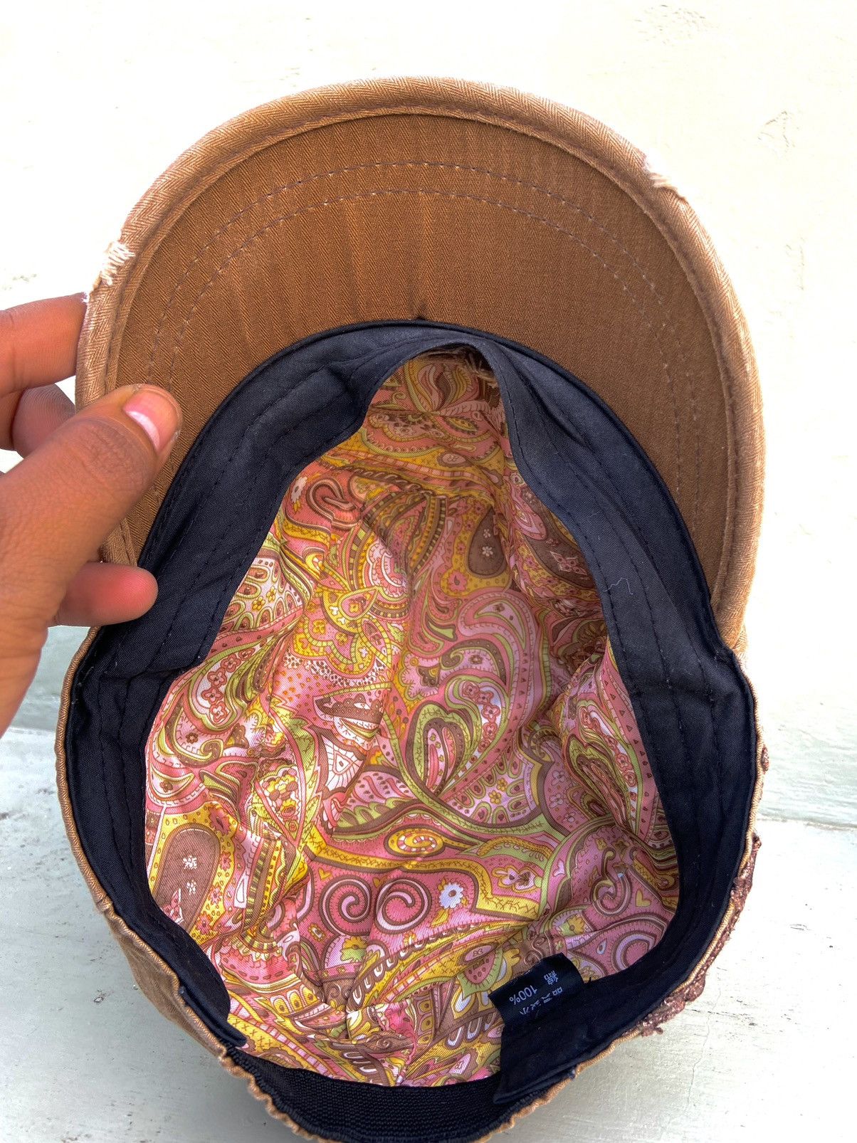 Le Grande Bleu (L.G.B.) 2000s floral embroidery patrol hat Size ONE SIZE - 7 Thumbnail