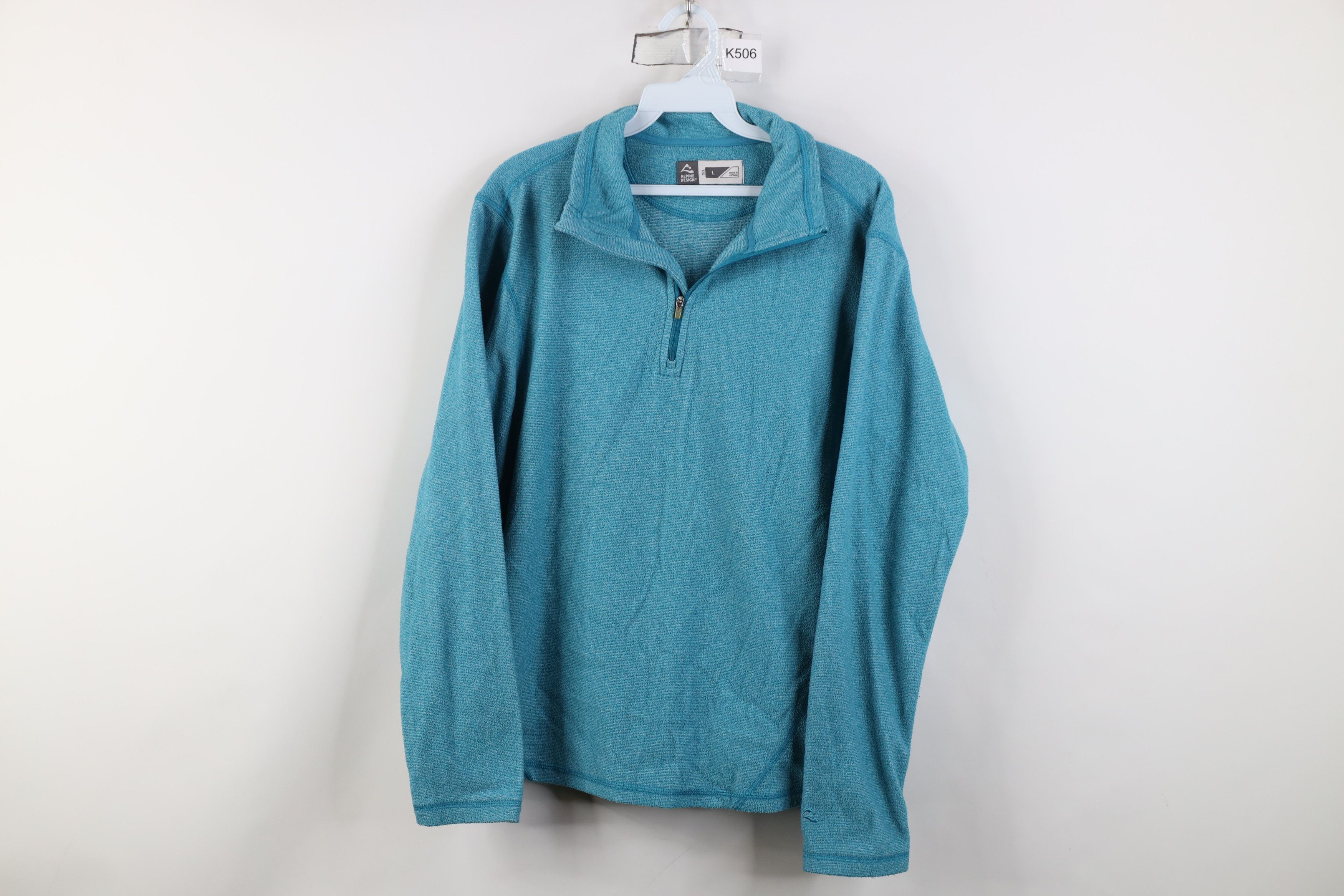Vintage Alpine Design Fleece 1/4 Half Zip Pullover Sweater Blue Size L / US 10 / IT 46 - 1 Thumbnail